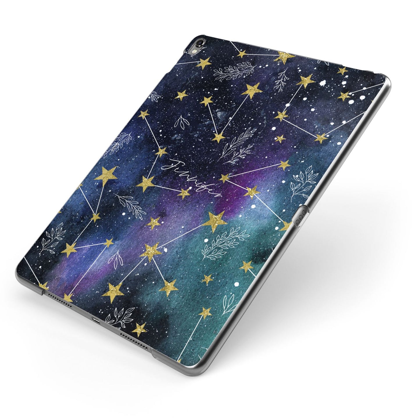 Personalised Constellation Apple iPad Case on Grey iPad Side View