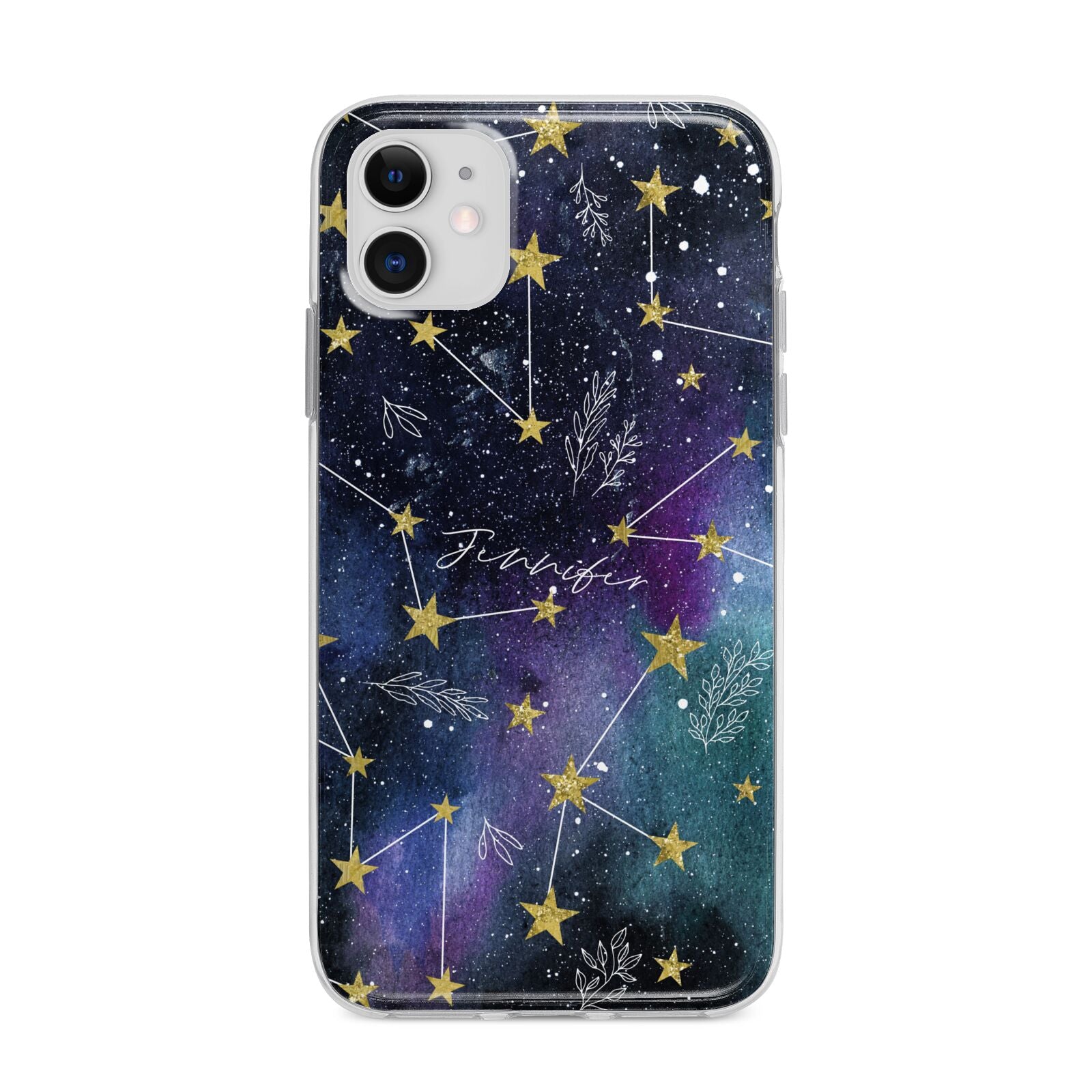 Personalised Constellation Apple iPhone 11 in White with Bumper Case