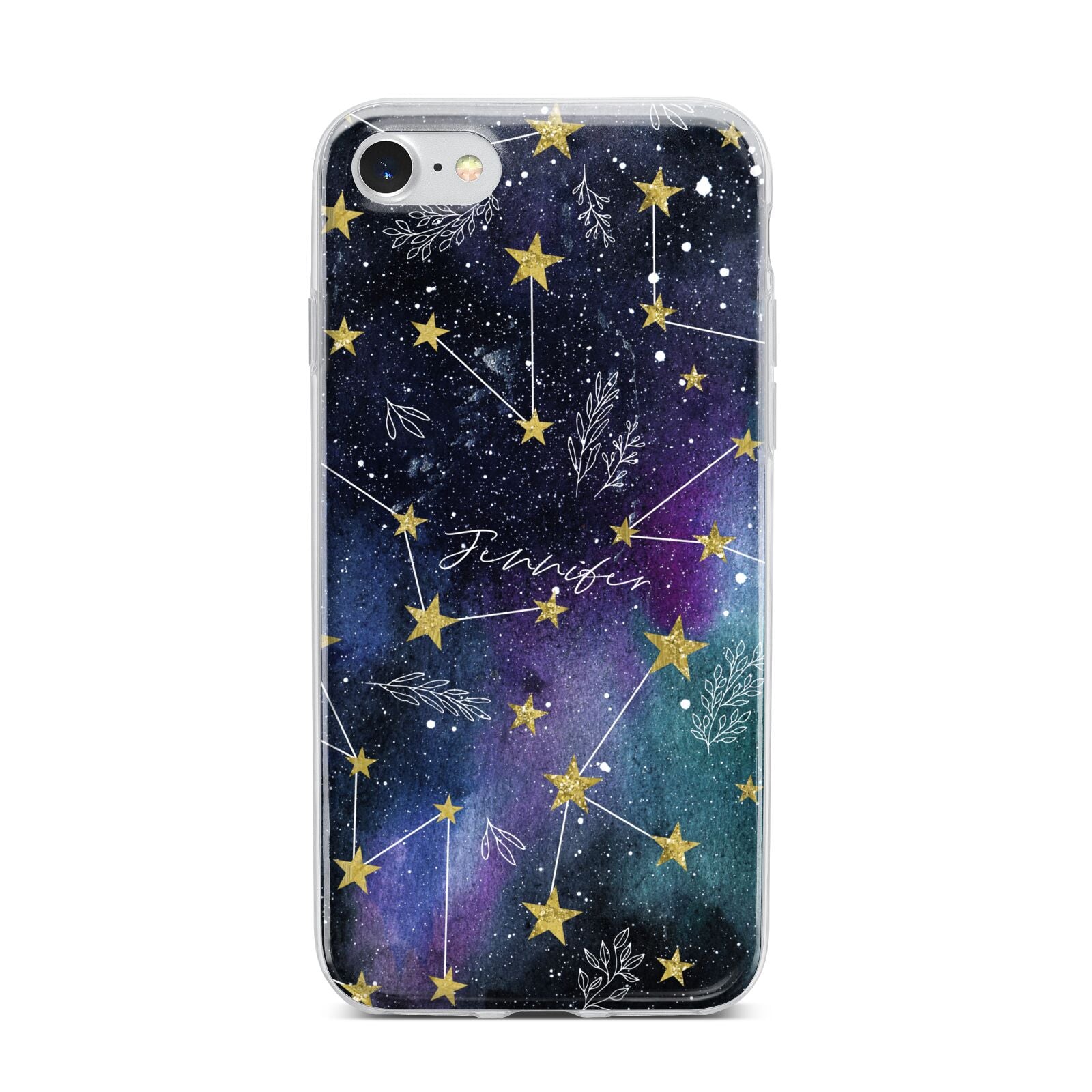 Personalised Constellation iPhone 7 Bumper Case on Silver iPhone