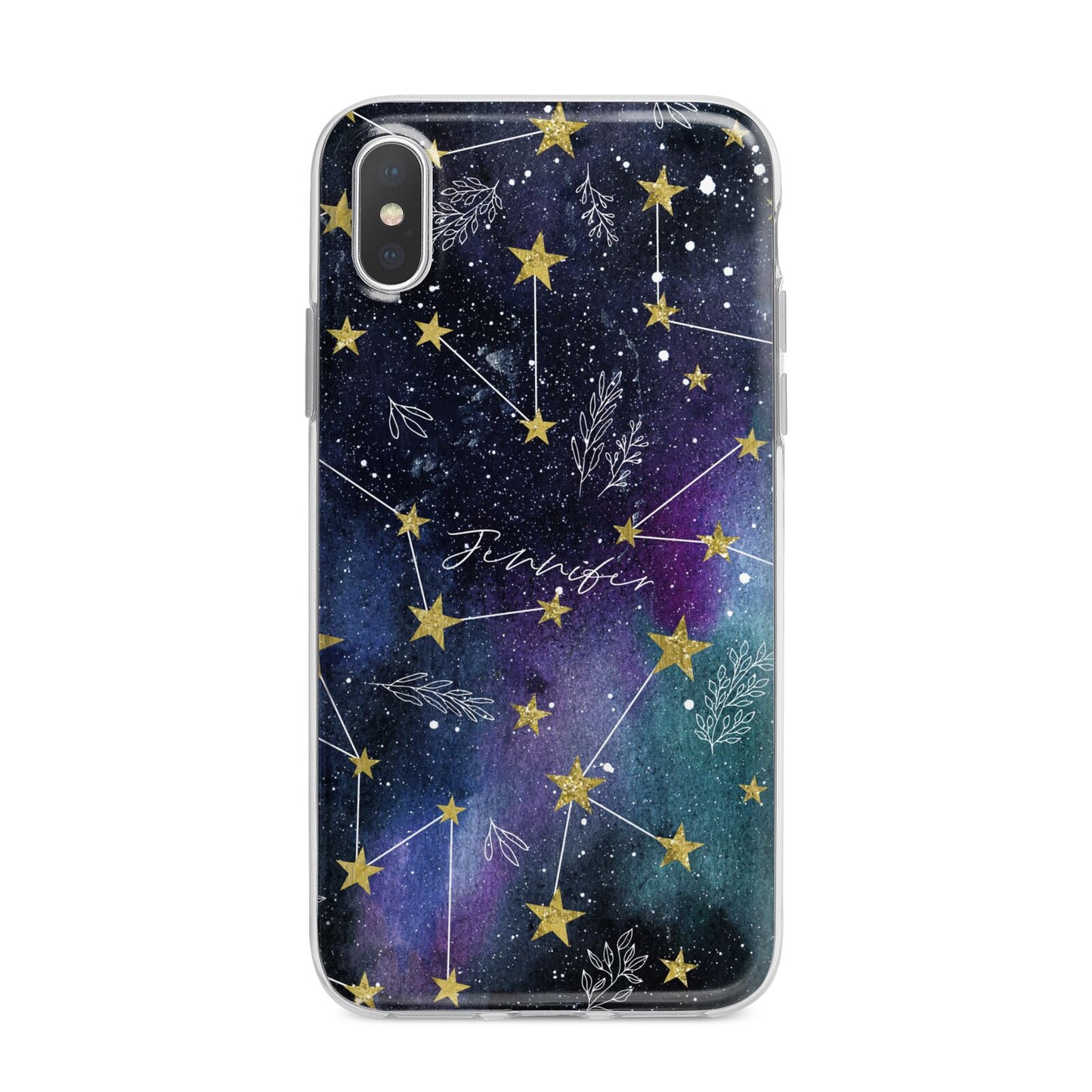 Personalised Constellation iPhone X Bumper Case on Silver iPhone Alternative Image 1