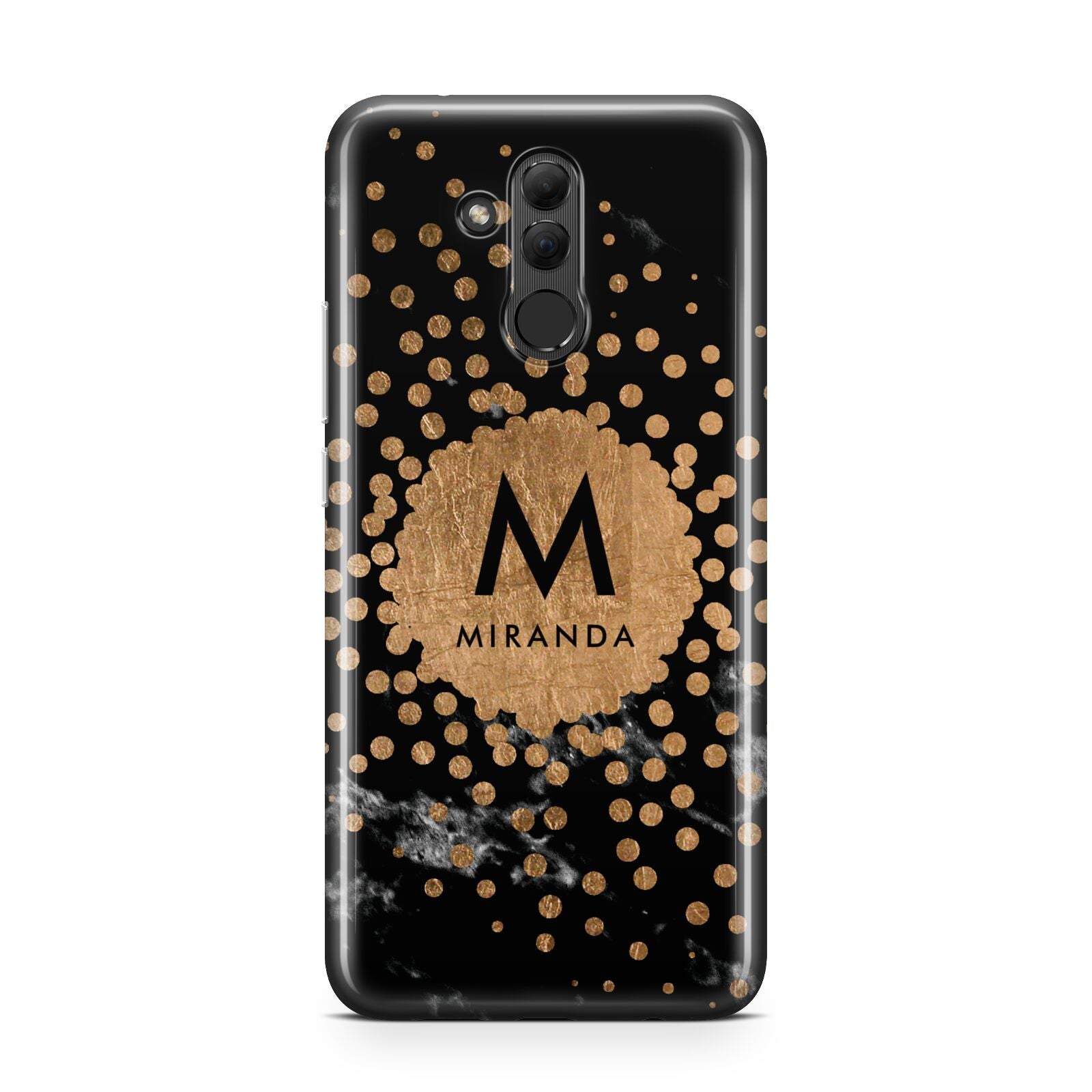 Personalised Copper Black Marble With Name Huawei Mate 20 Lite