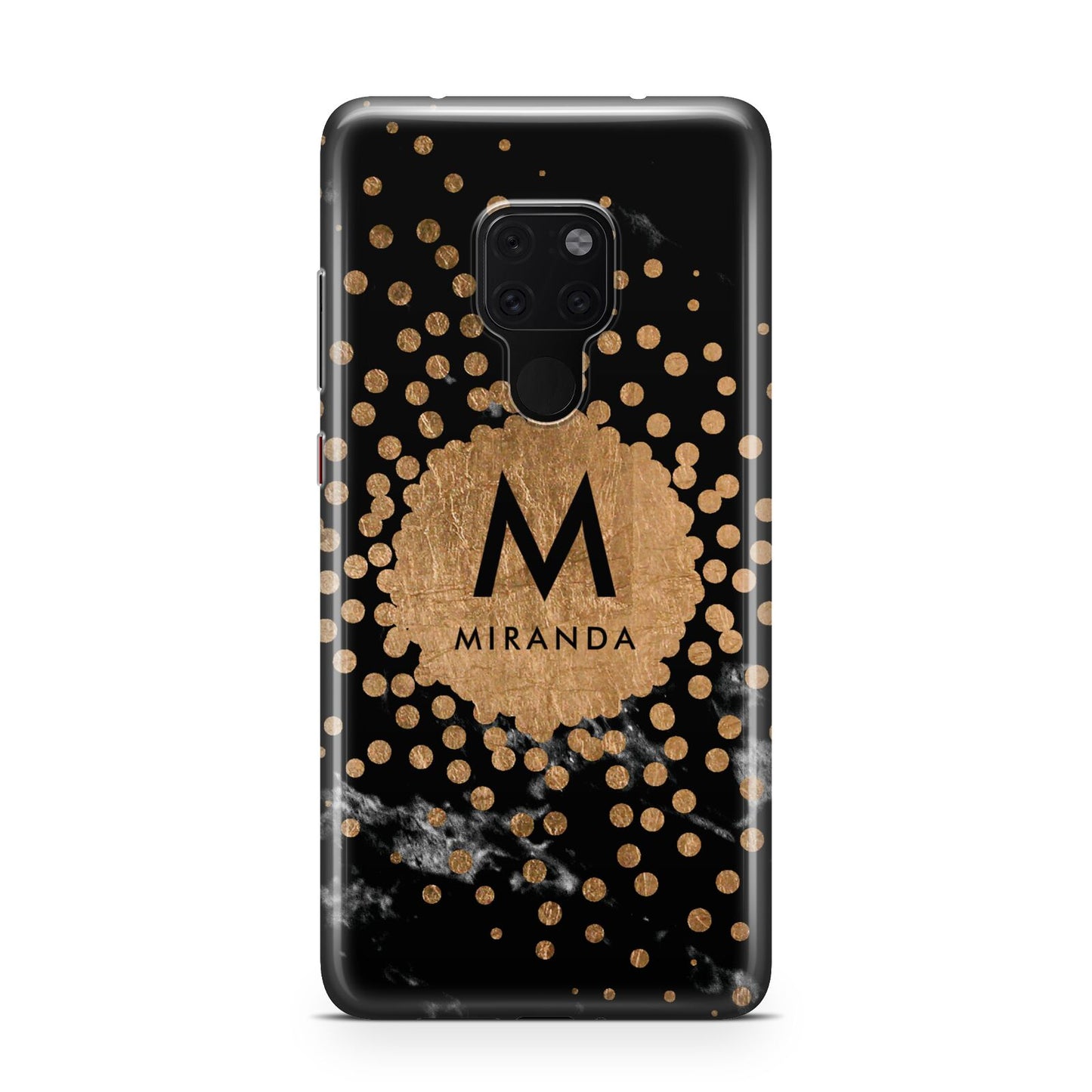 Personalised Copper Black Marble With Name Huawei Mate 20 Phone Case
