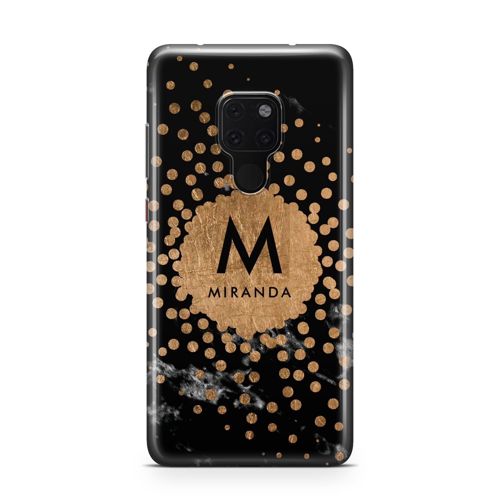 Personalised Copper Black Marble With Name Huawei Mate 20 Phone Case