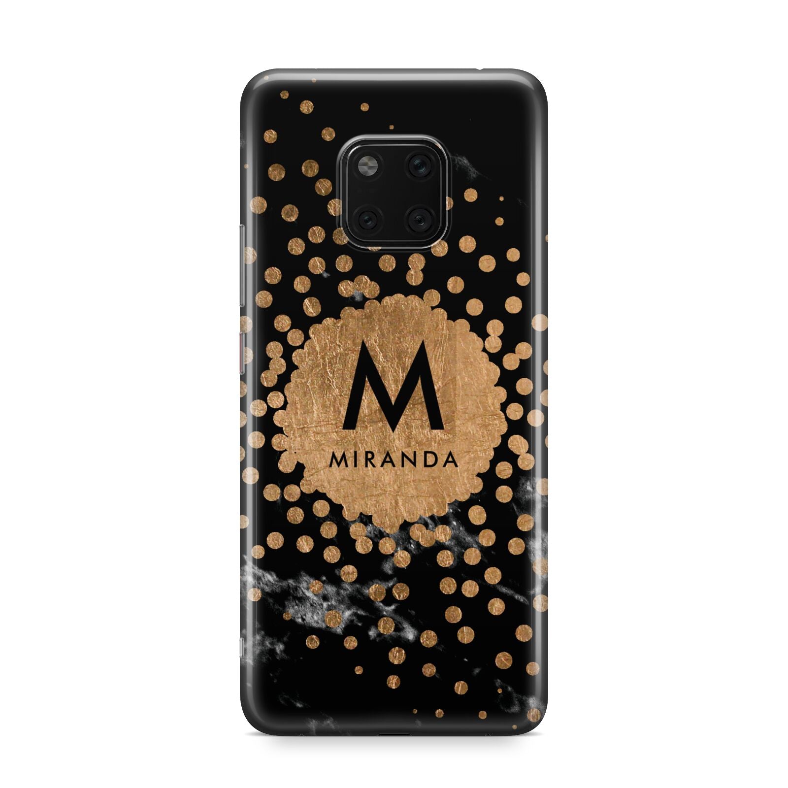 Personalised Copper Black Marble With Name Huawei Mate 20 Pro Phone Case
