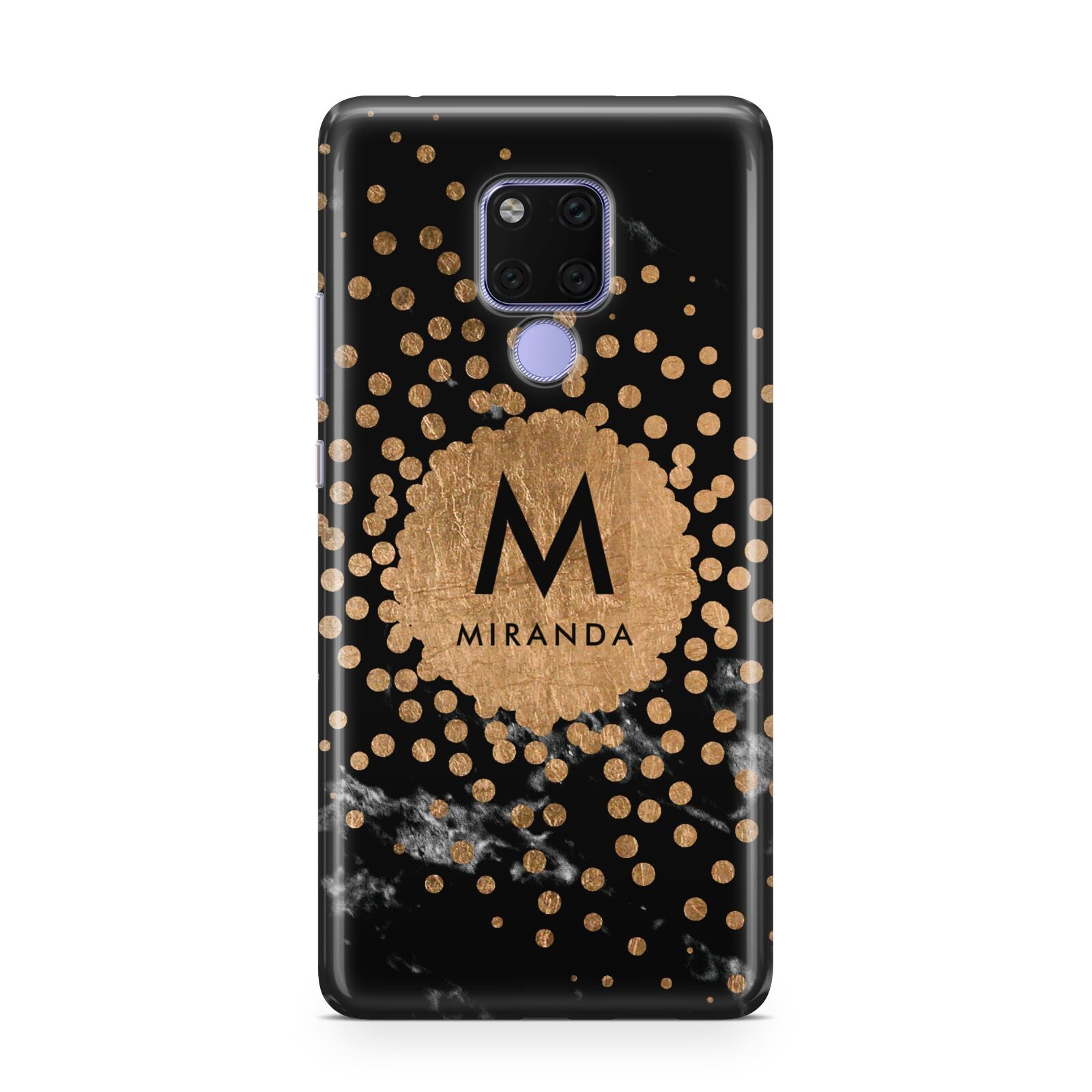 Personalised Copper Black Marble With Name Huawei Mate 20X Phone Case
