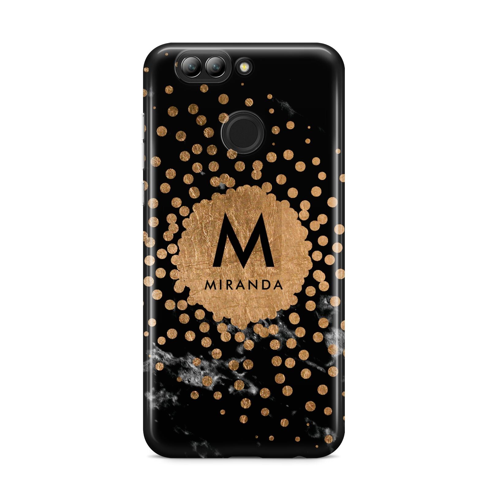 Personalised Copper Black Marble With Name Huawei Nova 2s Phone Case