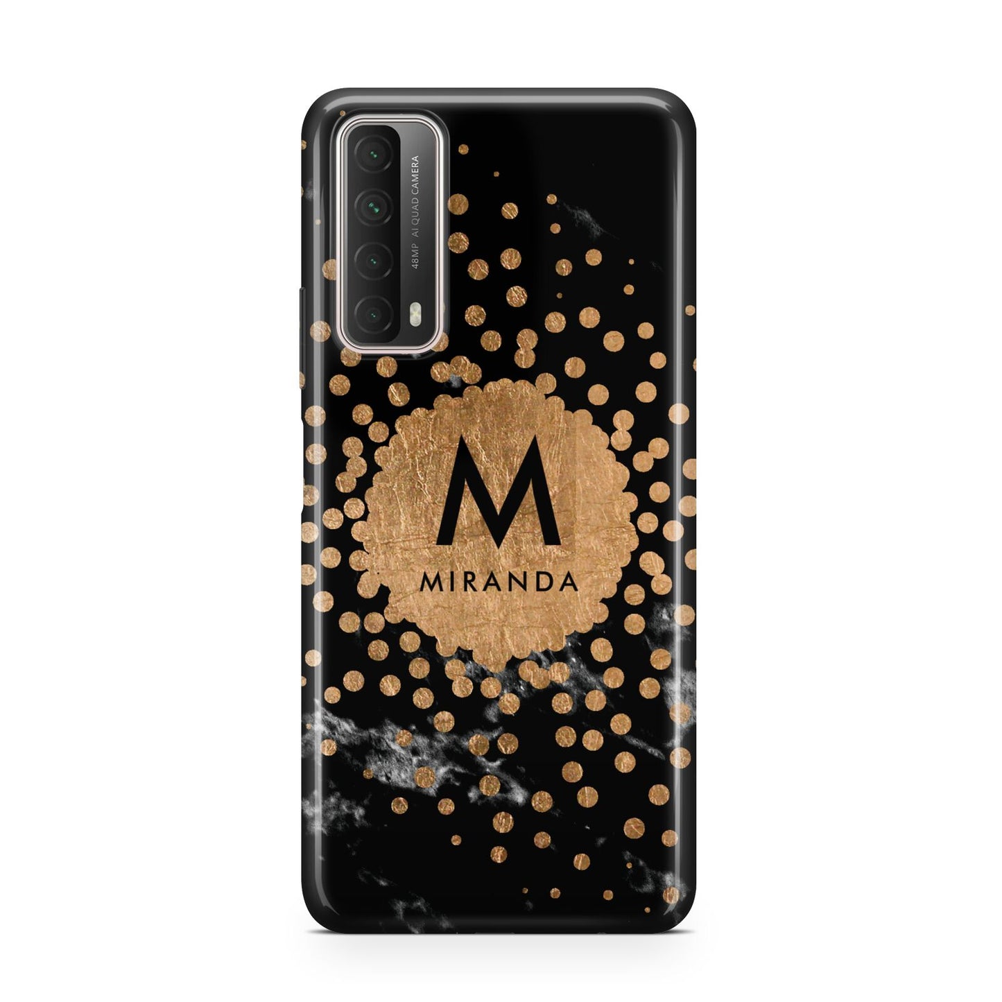 Personalised Copper Black Marble With Name Huawei P Smart 2021