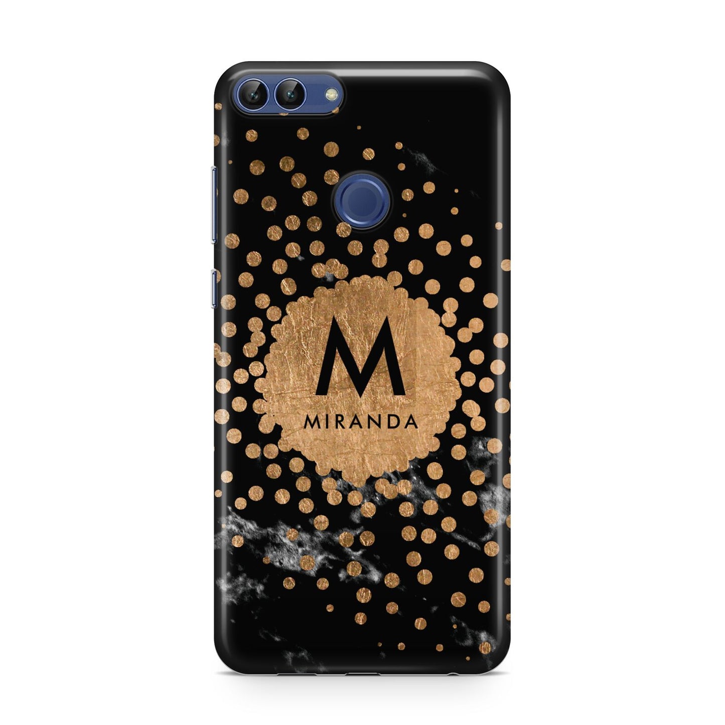 Personalised Copper Black Marble With Name Huawei P Smart Case