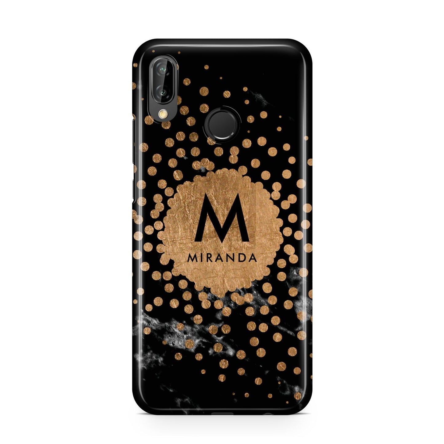 Personalised Copper Black Marble With Name Huawei P20 Lite Phone Case