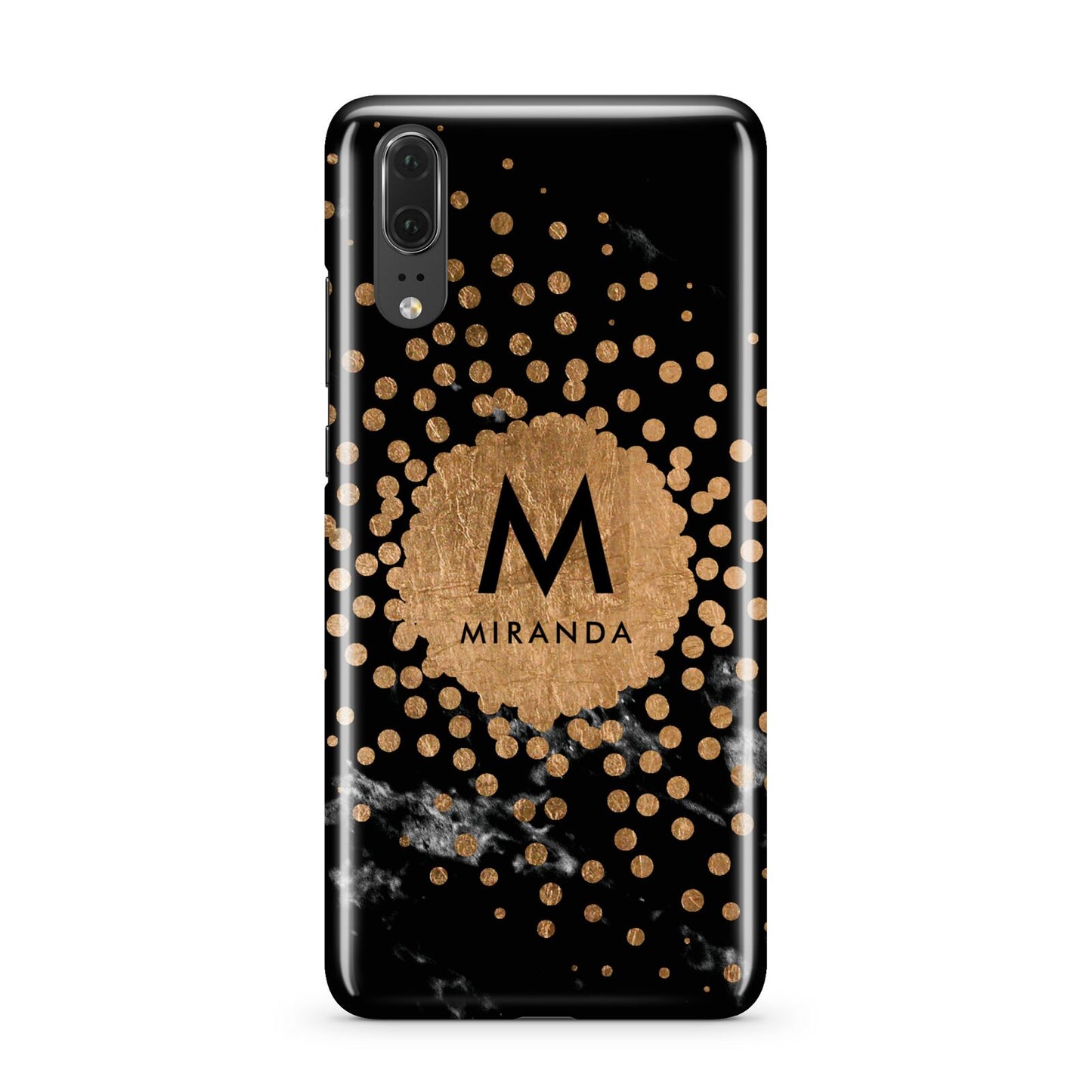 Personalised Copper Black Marble With Name Huawei P20 Phone Case