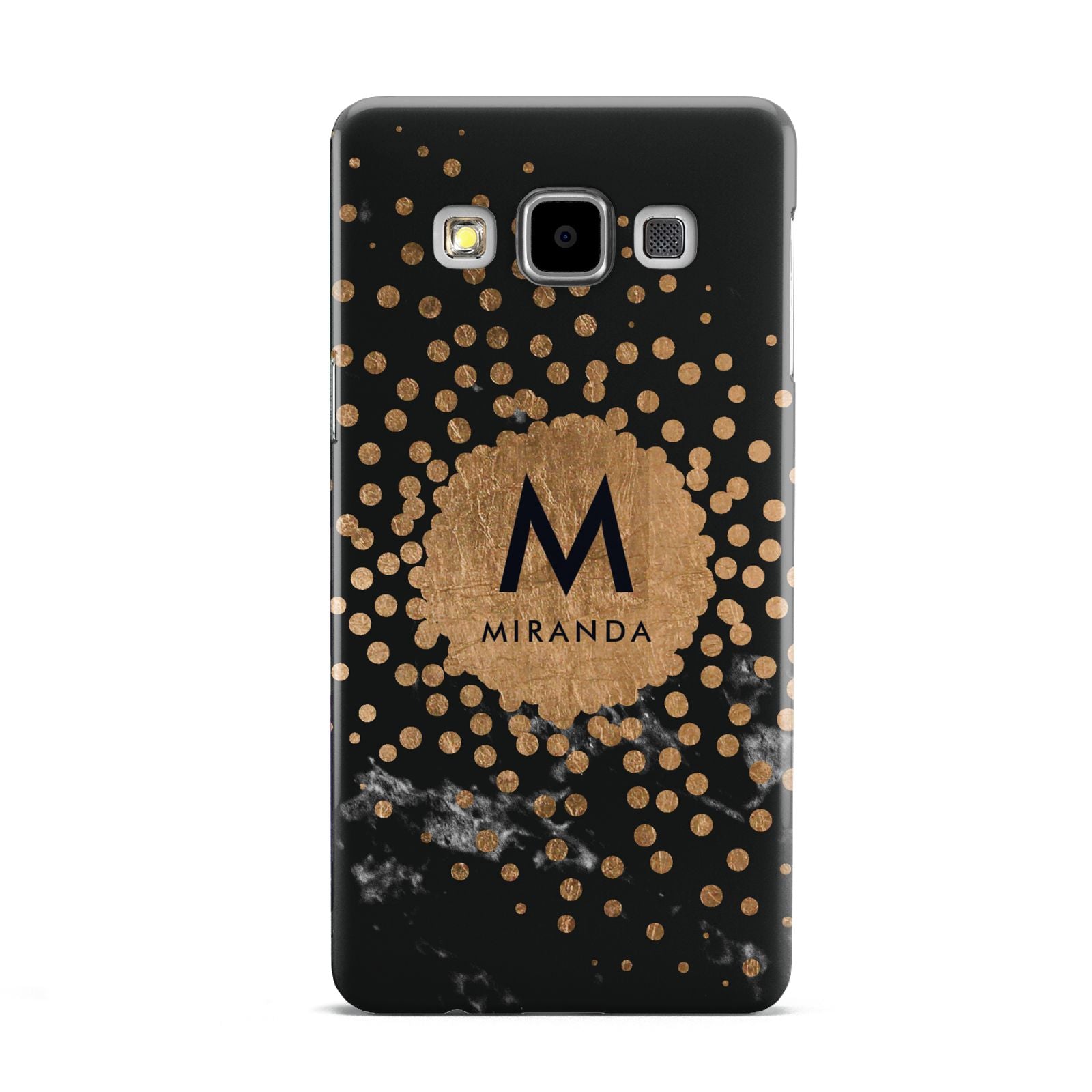 Personalised Copper Black Marble With Name Samsung Galaxy A5 Case