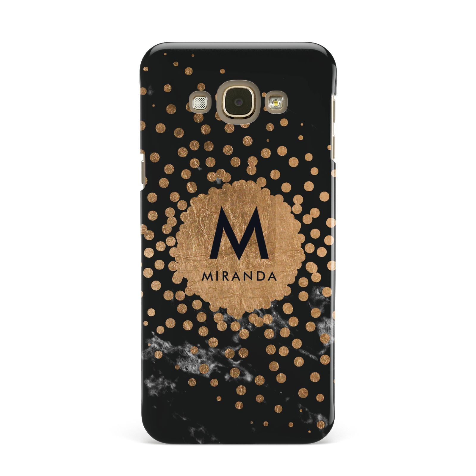 Personalised Copper Black Marble With Name Samsung Galaxy A8 Case