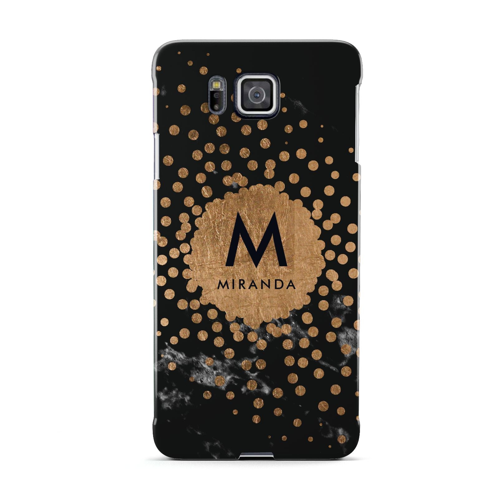 Personalised Copper Black Marble With Name Samsung Galaxy Alpha Case