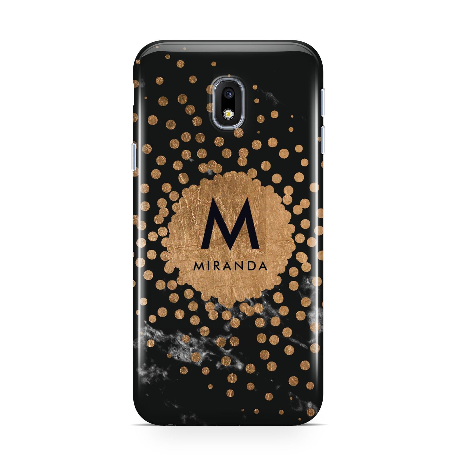 Personalised Copper Black Marble With Name Samsung Galaxy J3 2017 Case