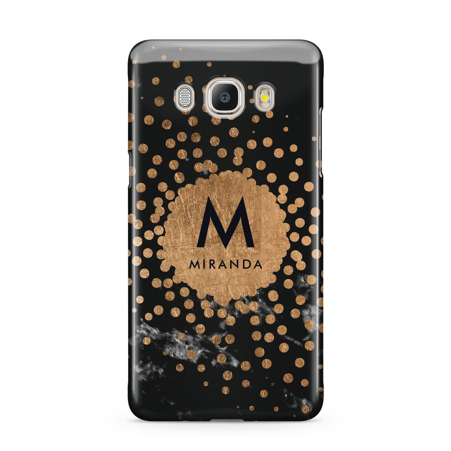 Personalised Copper Black Marble With Name Samsung Galaxy J5 2016 Case