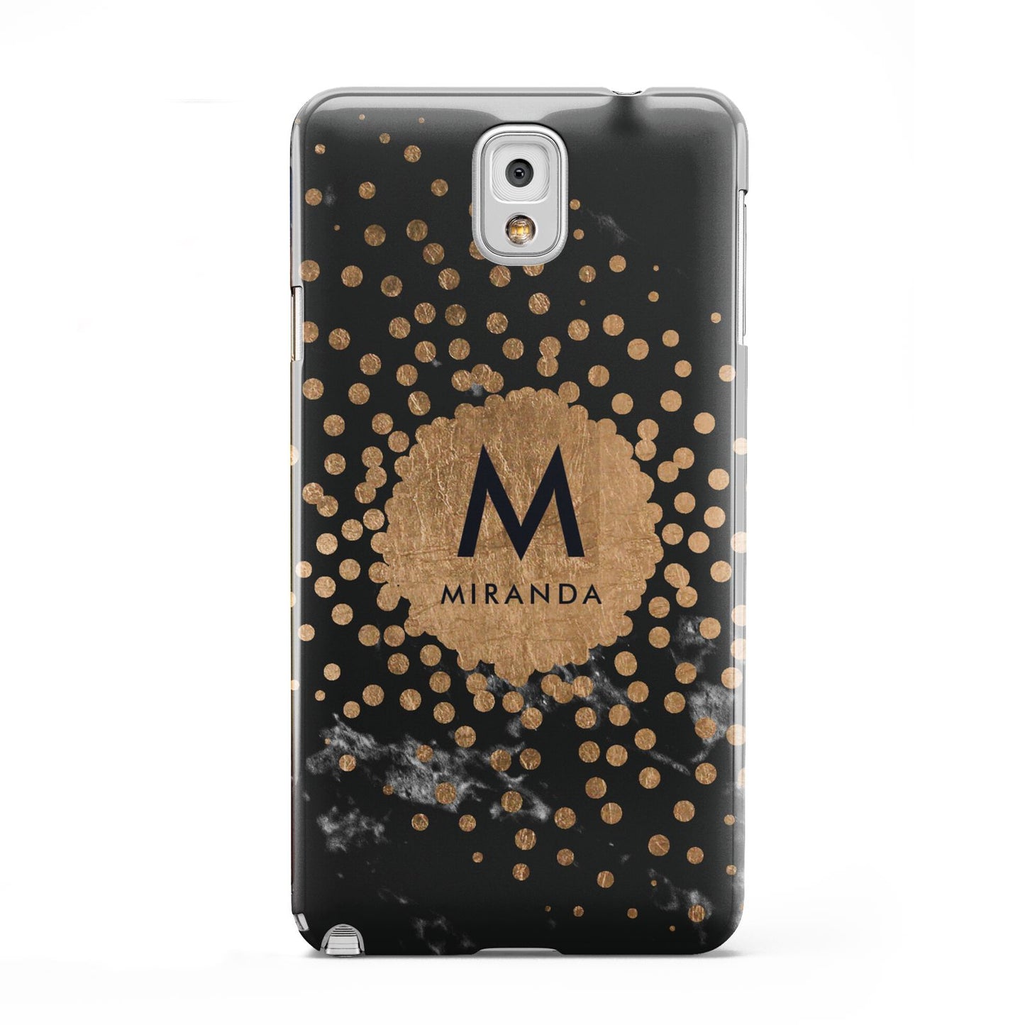 Personalised Copper Black Marble With Name Samsung Galaxy Note 3 Case