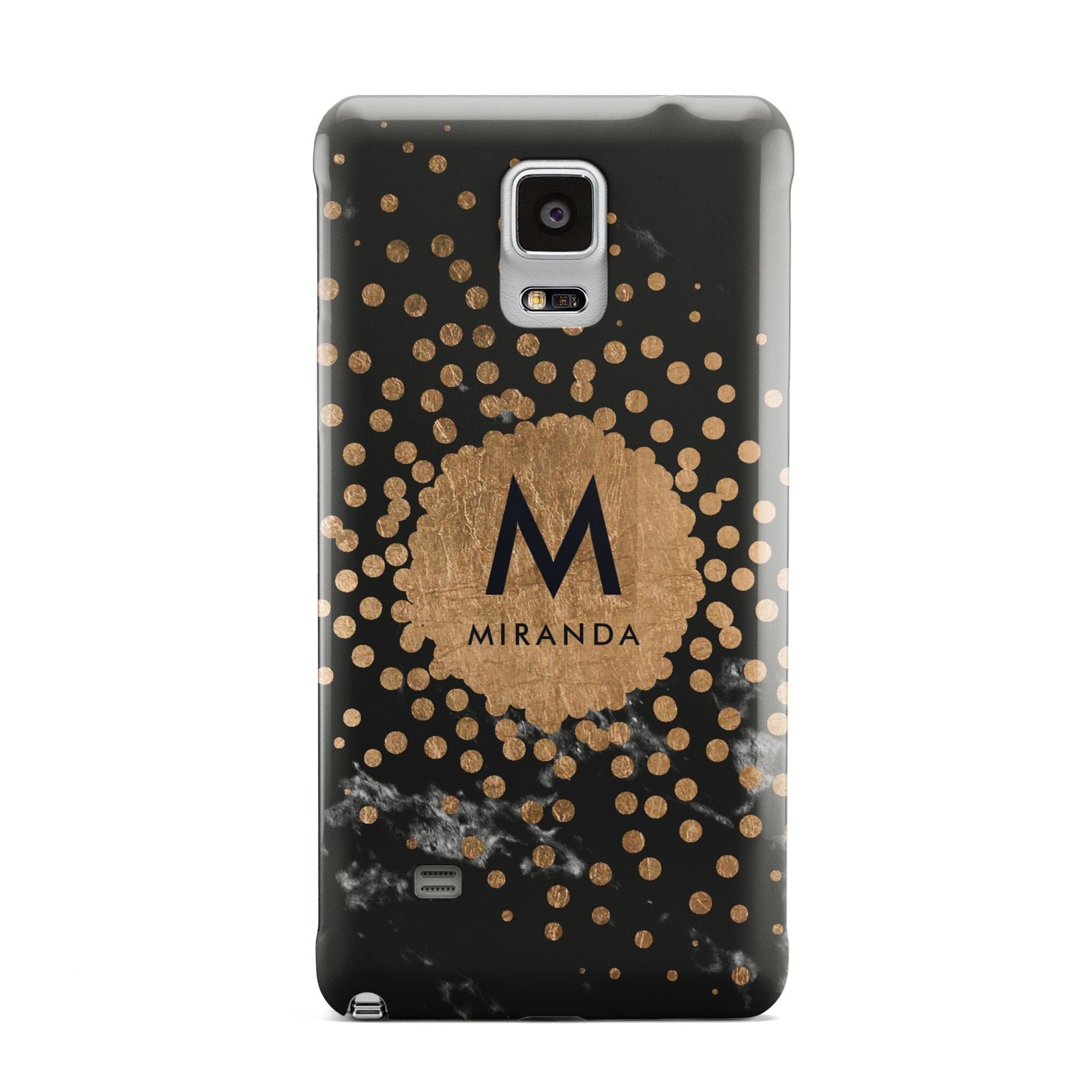 Personalised Copper Black Marble With Name Samsung Galaxy Note 4 Case