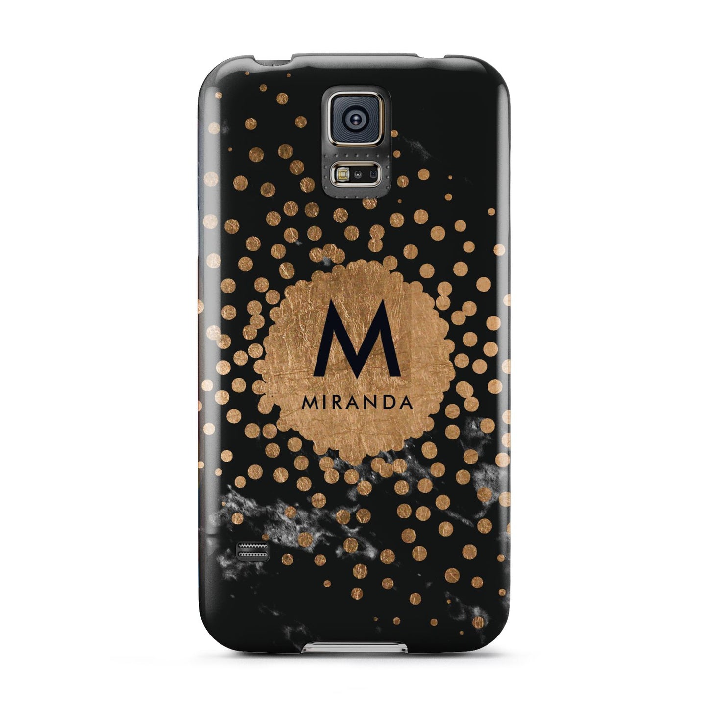 Personalised Copper Black Marble With Name Samsung Galaxy S5 Case