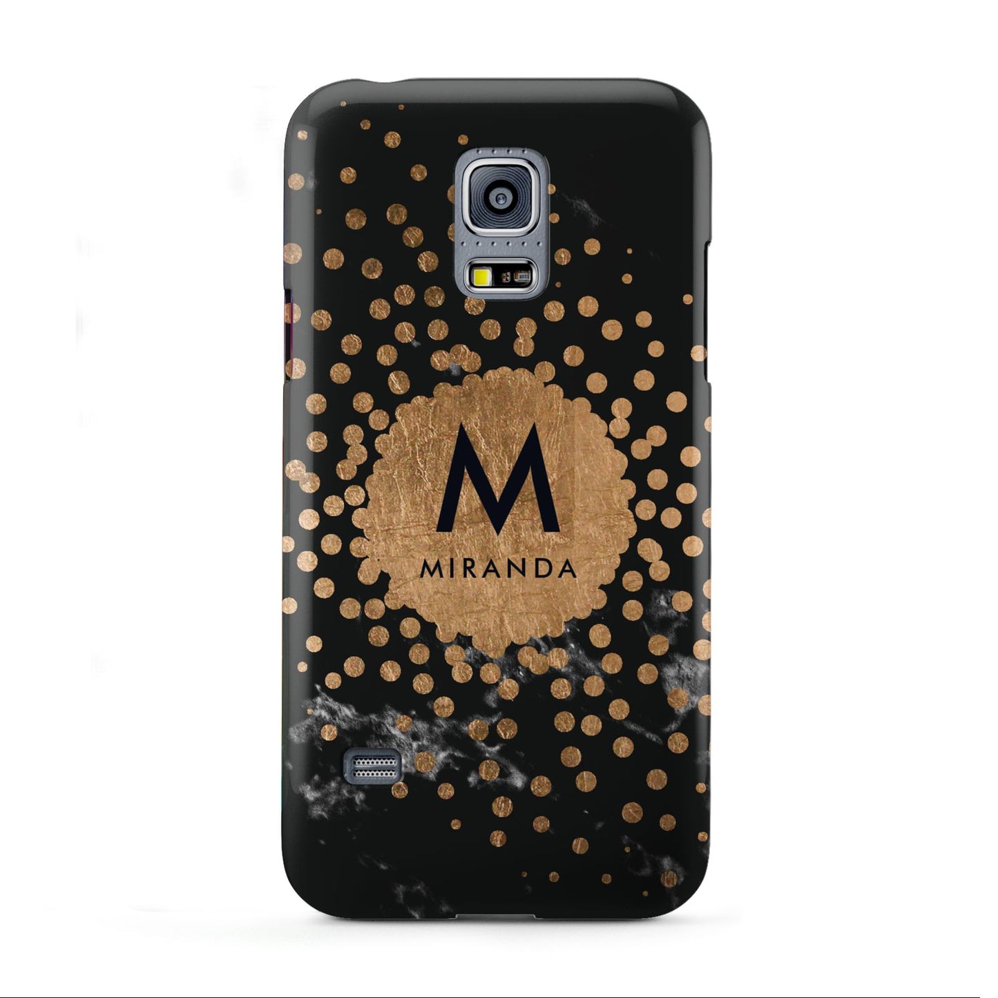 Personalised Copper Black Marble With Name Samsung Galaxy S5 Mini Case