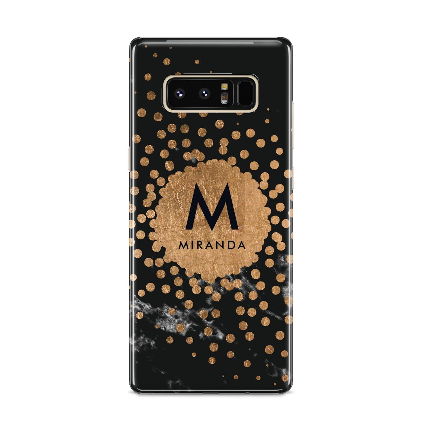 Personalised Copper Black Marble With Name Samsung Galaxy S8 Case