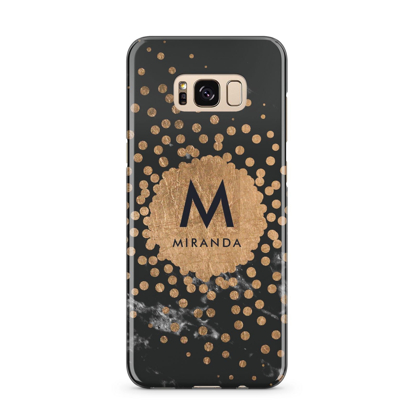 Personalised Copper Black Marble With Name Samsung Galaxy S8 Plus Case