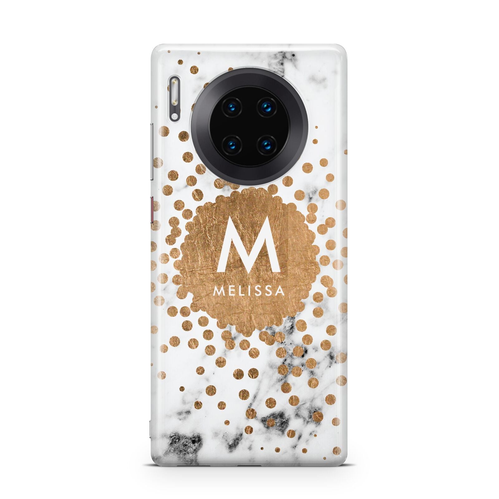 Personalised Copper Confetti Marble Name Huawei Mate 30 Pro Phone Case