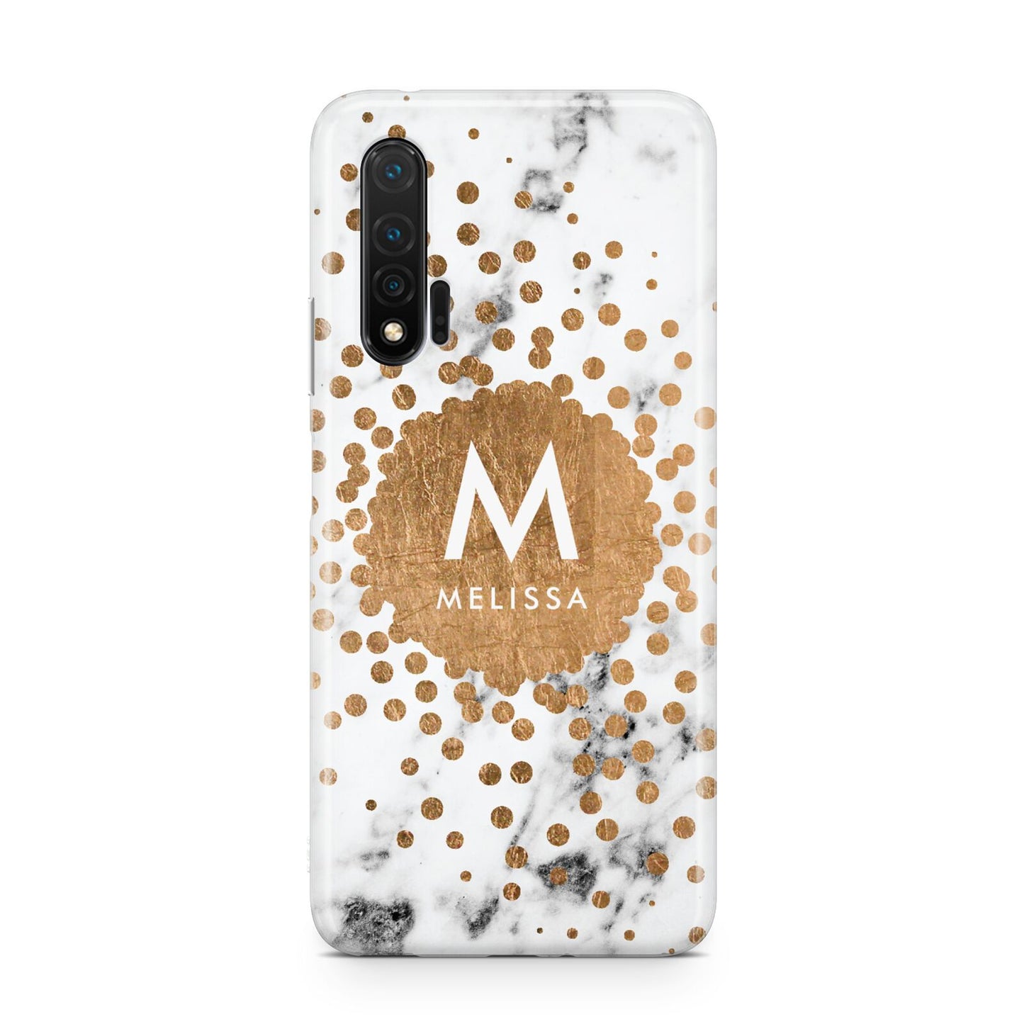 Personalised Copper Confetti Marble Name Huawei Nova 6 Phone Case