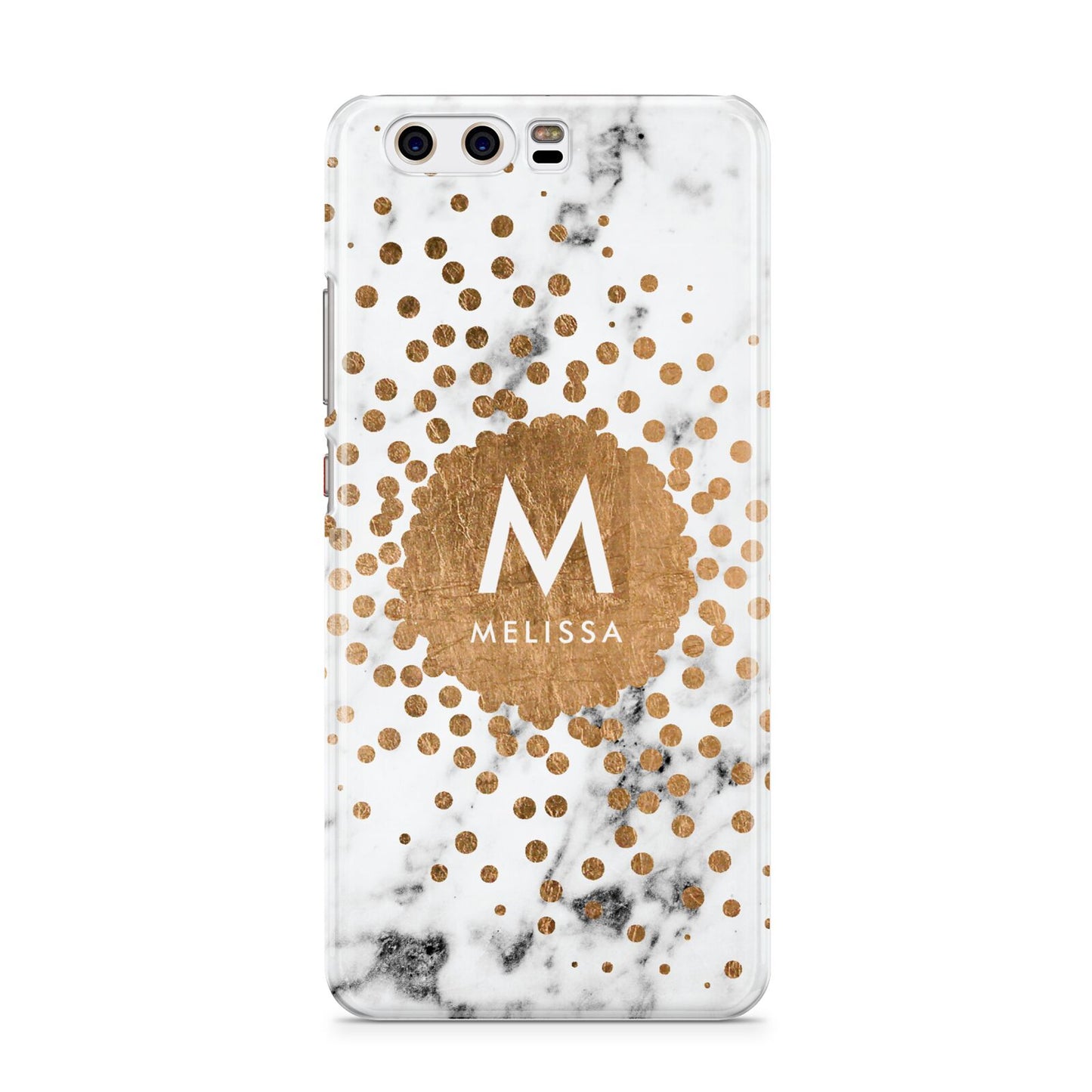 Personalised Copper Confetti Marble Name Huawei P10 Phone Case