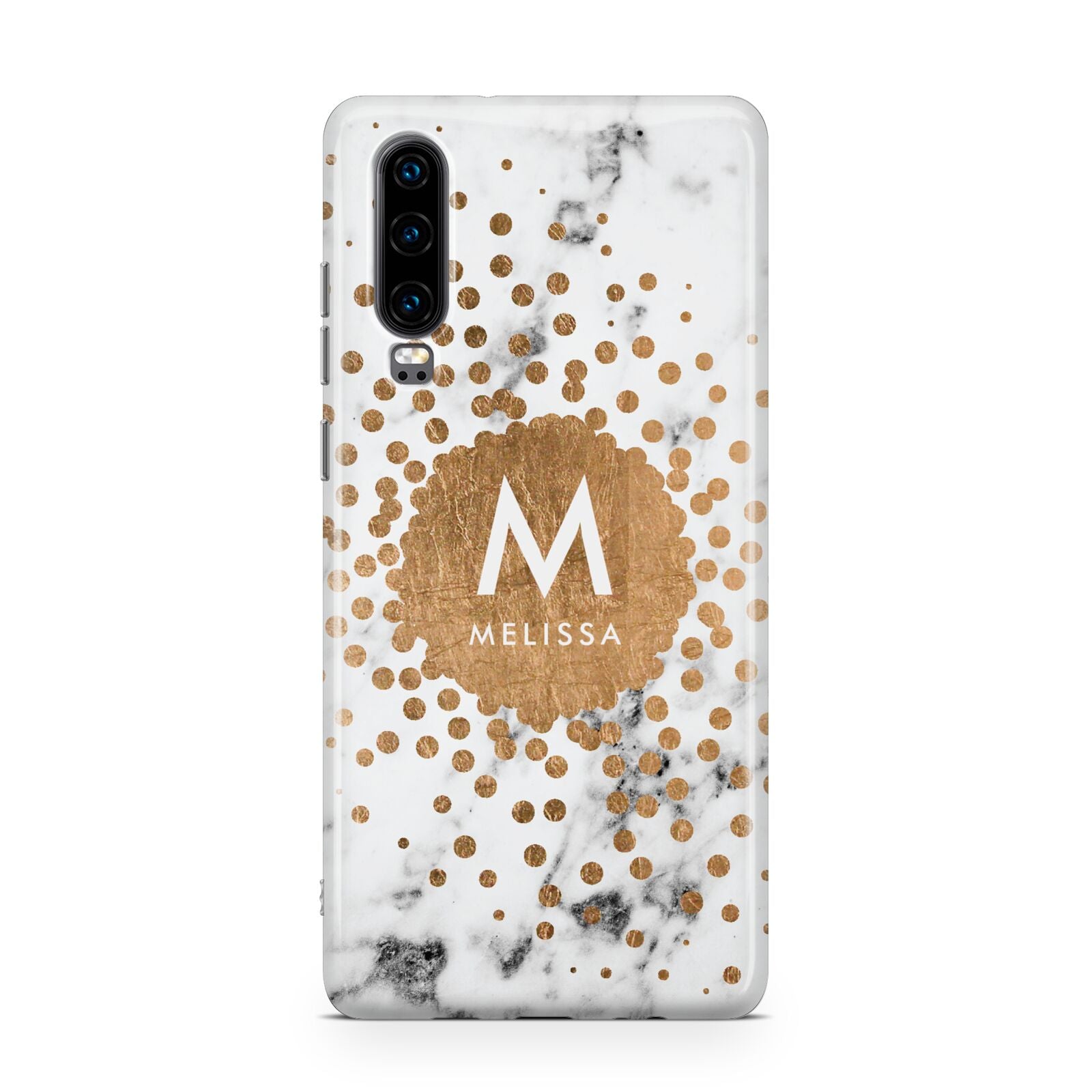 Personalised Copper Confetti Marble Name Huawei P30 Phone Case