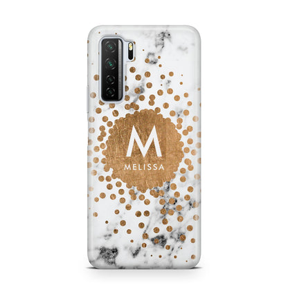 Personalised Copper Confetti Marble Name Huawei P40 Lite 5G Phone Case