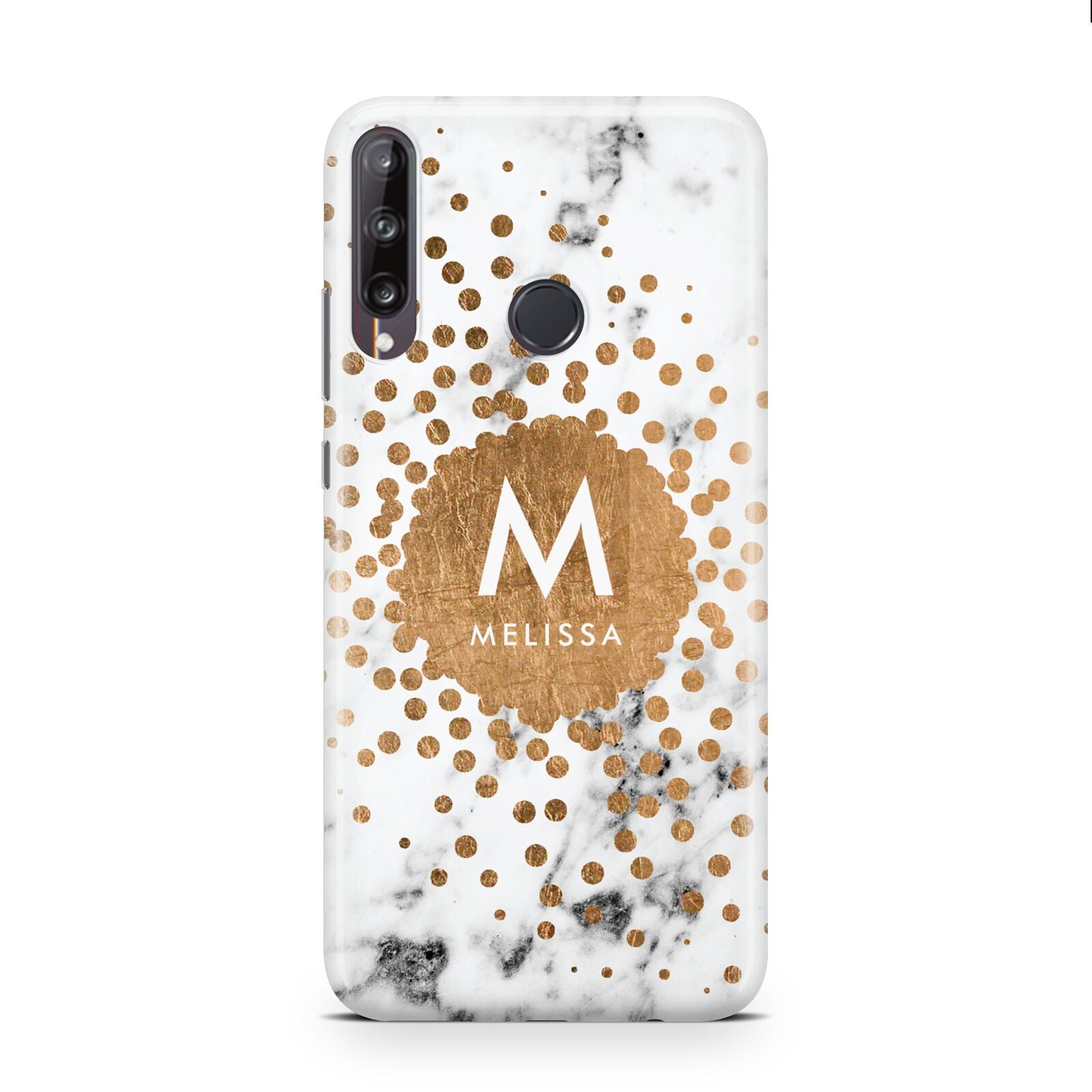 Personalised Copper Confetti Marble Name Huawei P40 Lite E Phone Case