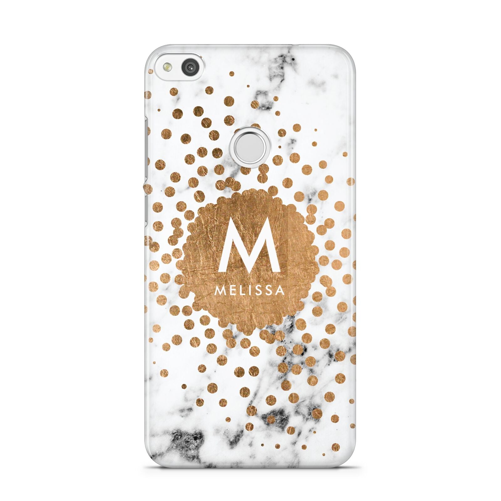 Personalised Copper Confetti Marble Name Huawei P8 Lite Case