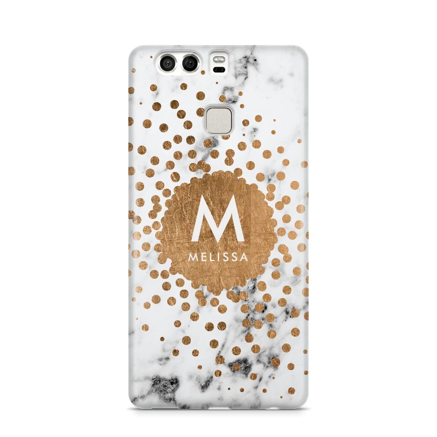 Personalised Copper Confetti Marble Name Huawei P9 Case