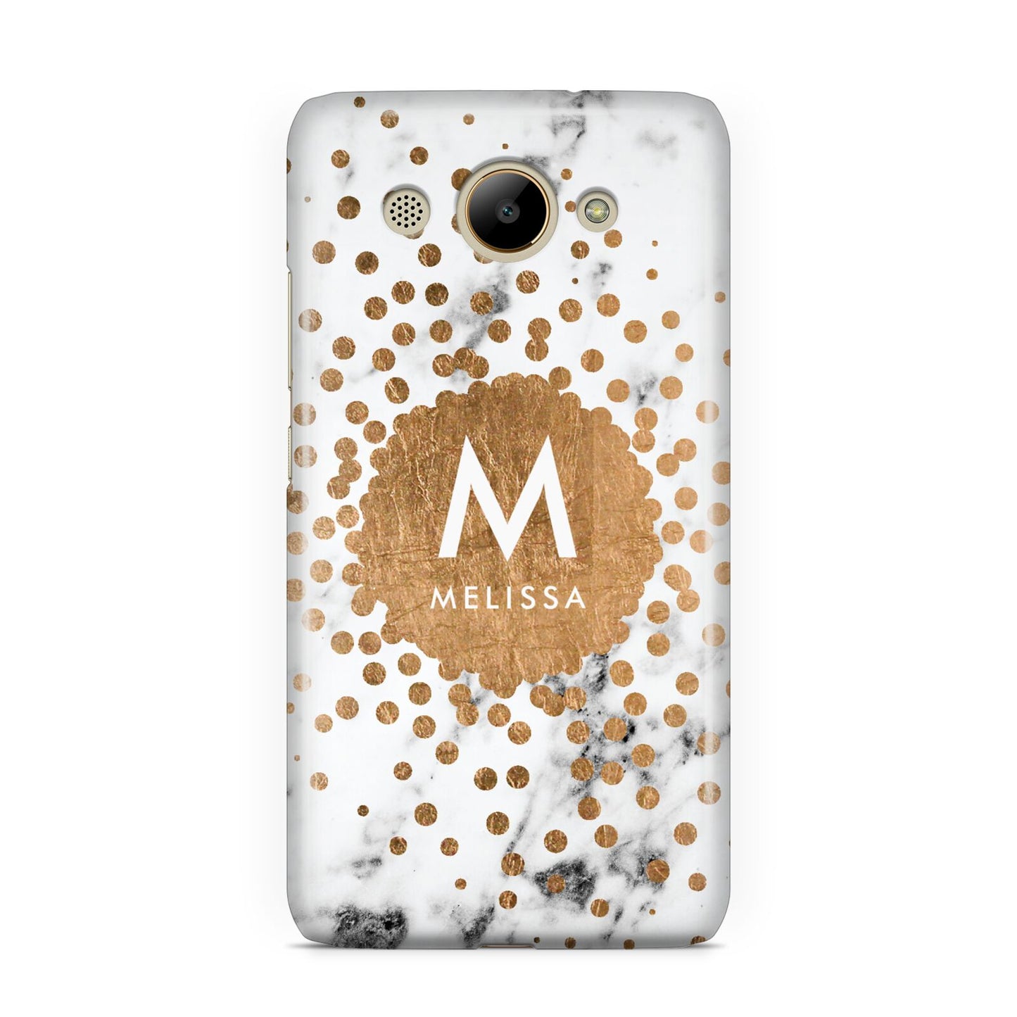 Personalised Copper Confetti Marble Name Huawei Y3 2017