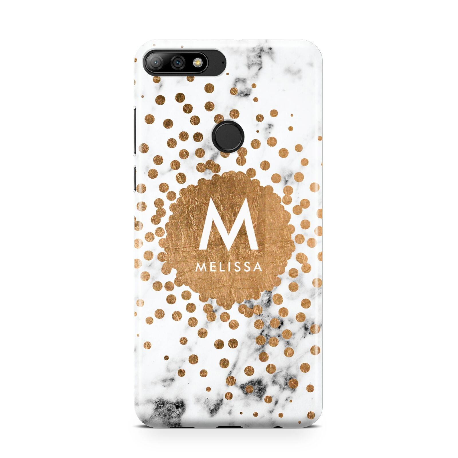 Personalised Copper Confetti Marble Name Huawei Y7 2018