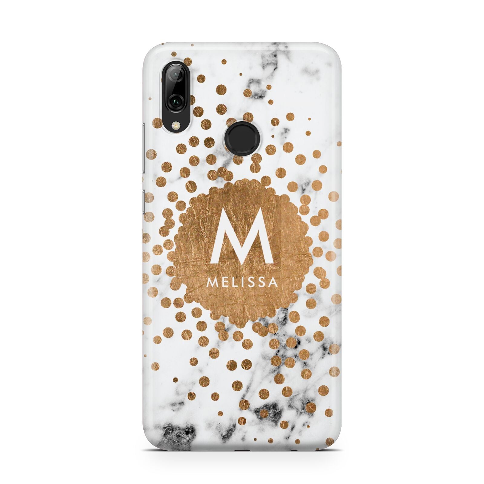 Personalised Copper Confetti Marble Name Huawei Y7 2019