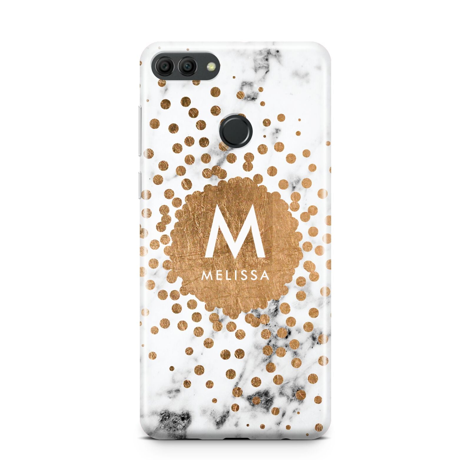 Personalised Copper Confetti Marble Name Huawei Y9 2018