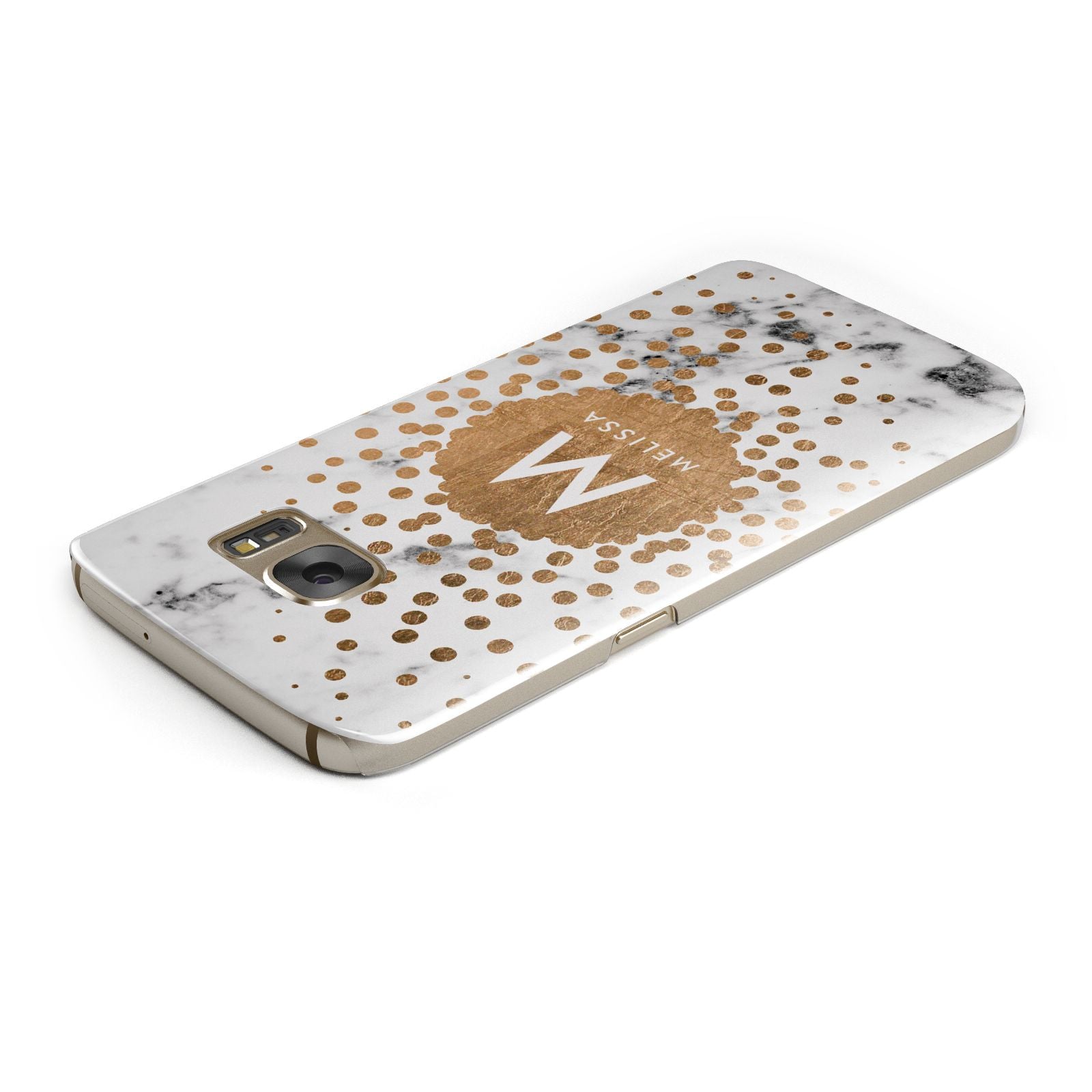 Personalised Copper Confetti Marble Name Samsung Galaxy Case Top Cutout