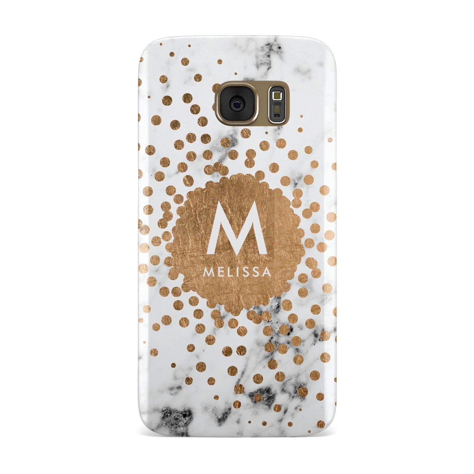 Personalised Copper Confetti Marble Name Samsung Galaxy Case