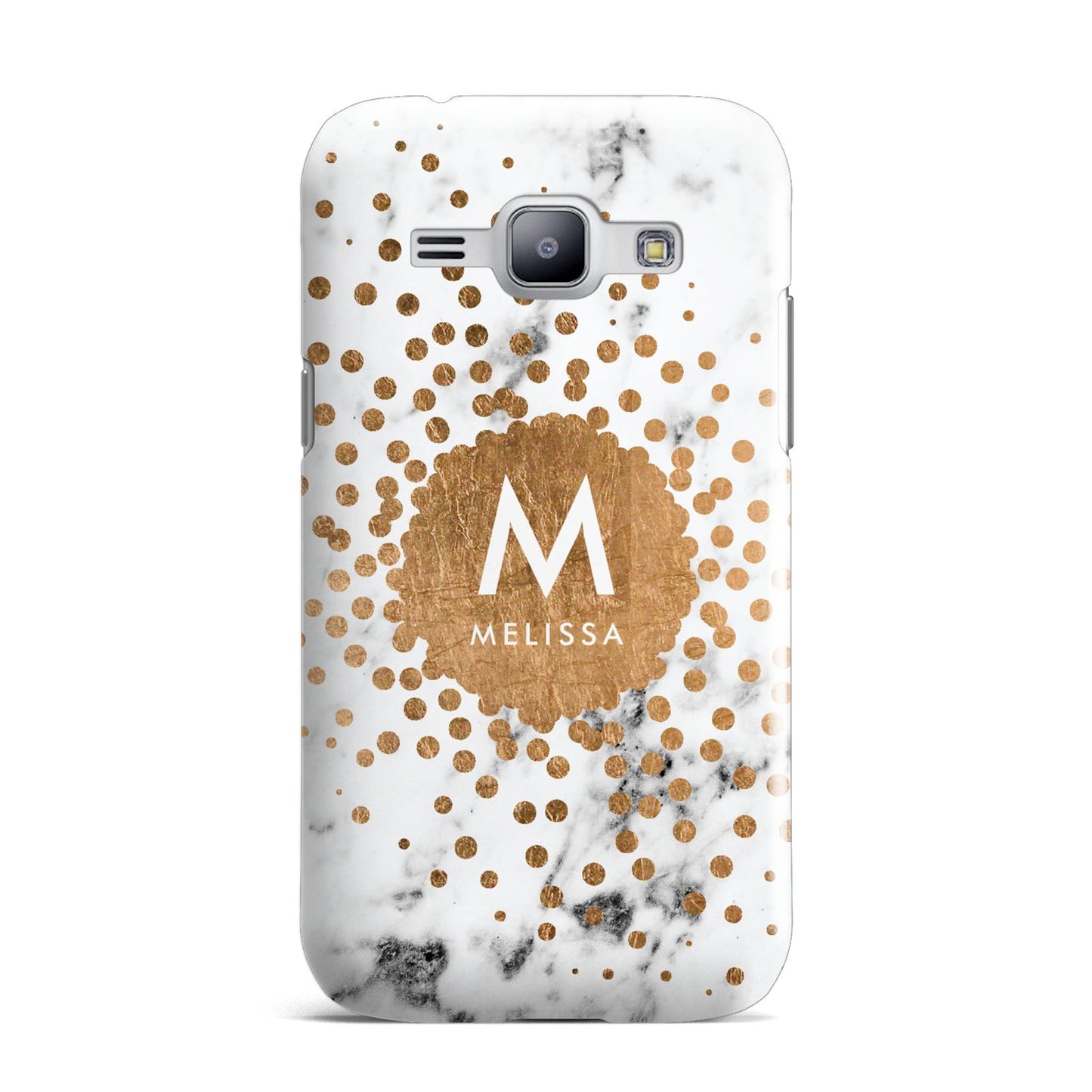 Personalised Copper Confetti Marble Name Samsung Galaxy J1 2015 Case