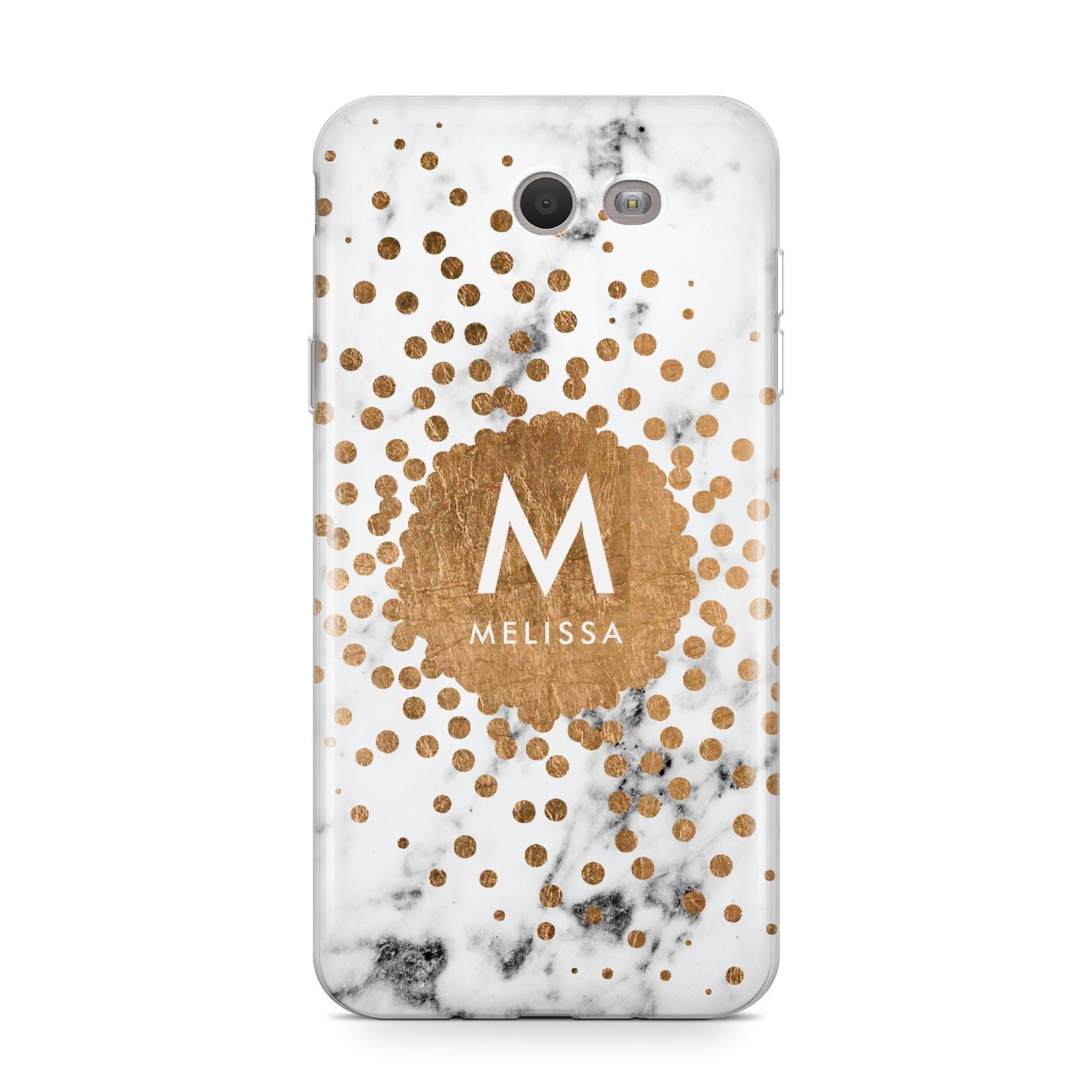 Personalised Copper Confetti Marble Name Samsung Galaxy J7 2017 Case