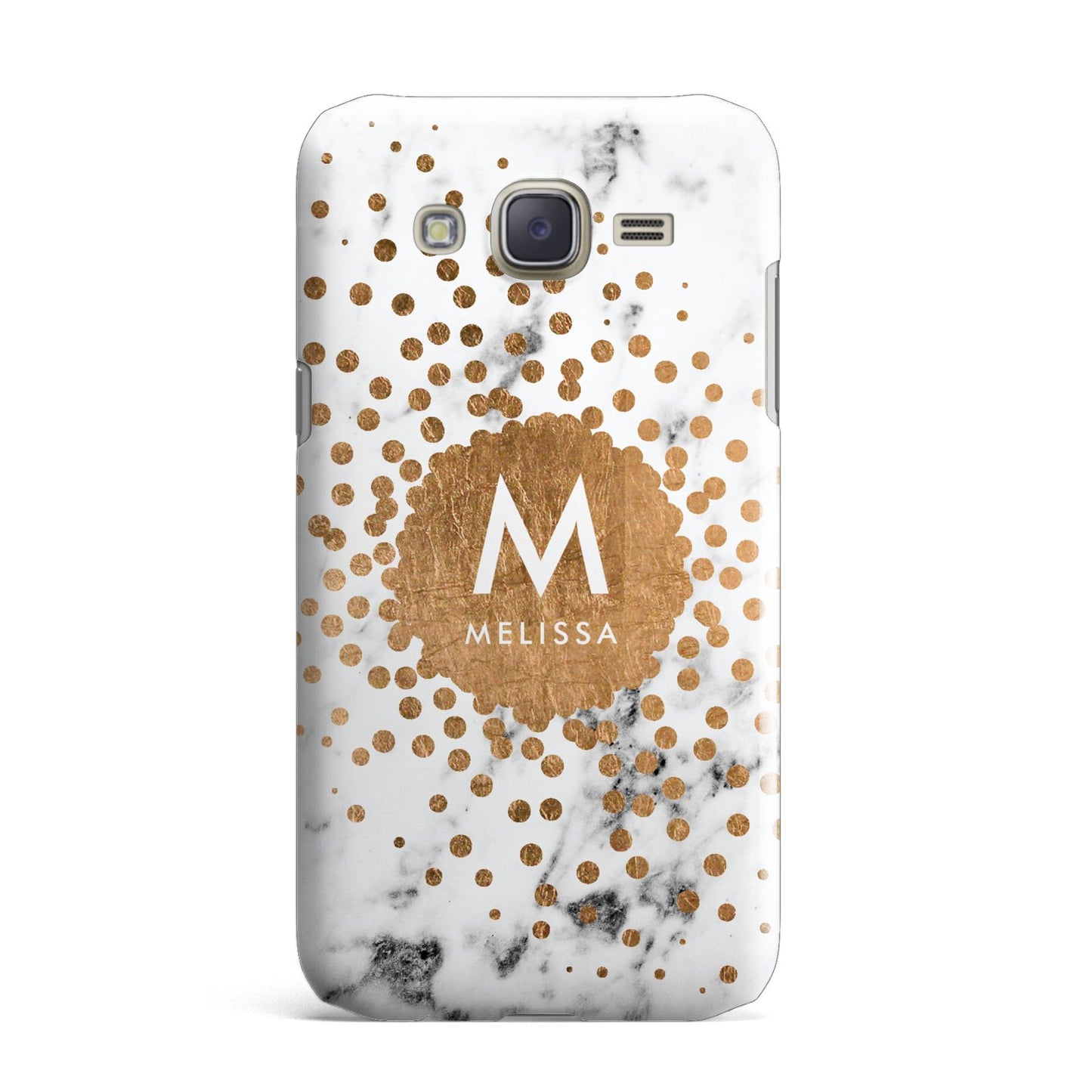 Personalised Copper Confetti Marble Name Samsung Galaxy J7 Case