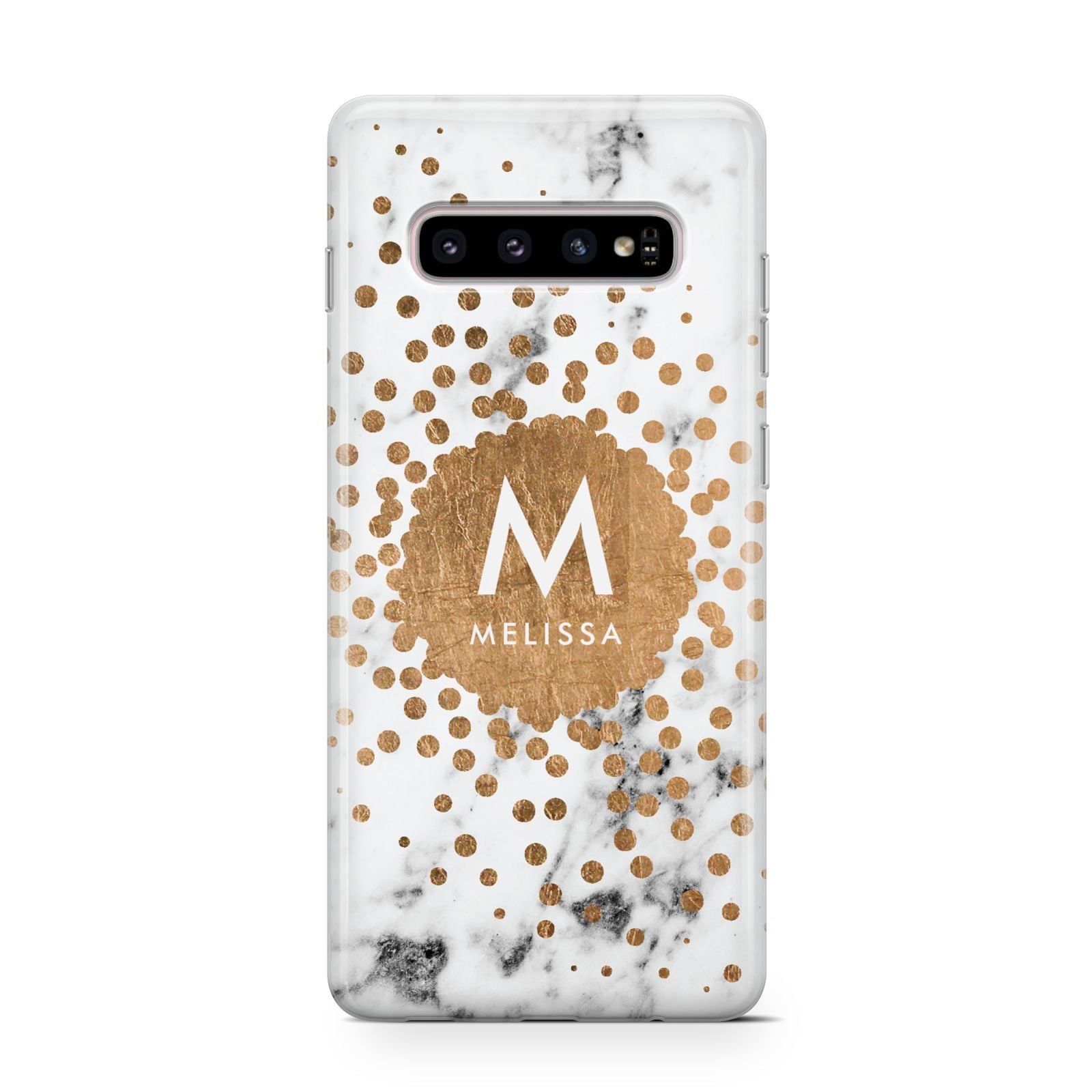Personalised Copper Confetti Marble Name Samsung Galaxy S10 Case