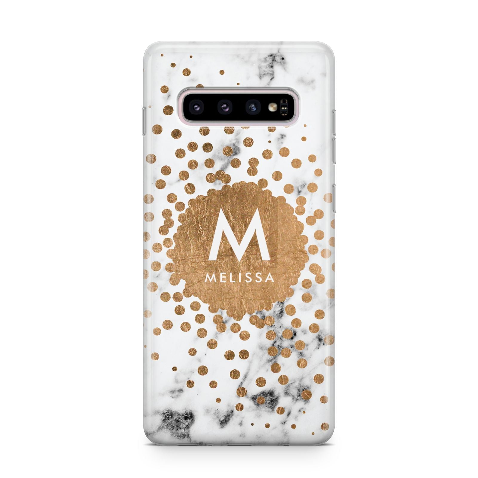 Personalised Copper Confetti Marble Name Samsung Galaxy S10 Plus Case