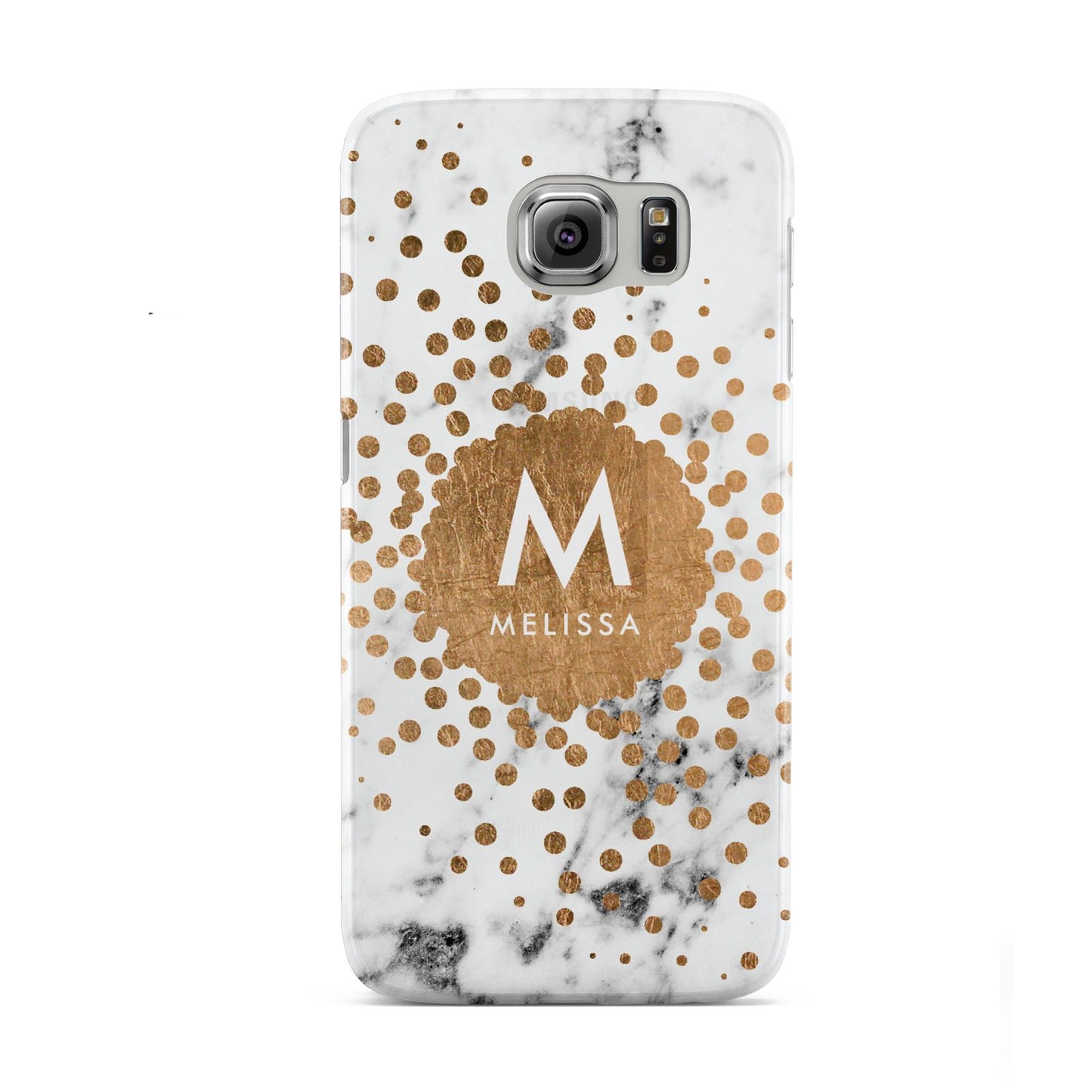 Personalised Copper Confetti Marble Name Samsung Galaxy S6 Case