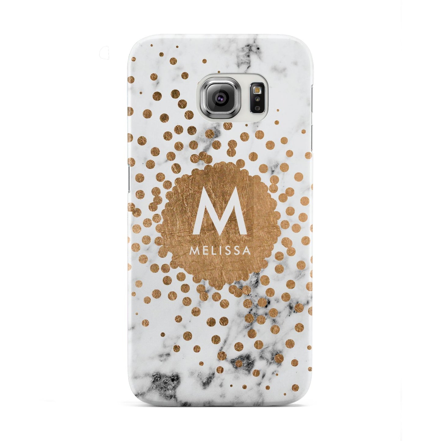 Personalised Copper Confetti Marble Name Samsung Galaxy S6 Edge Case