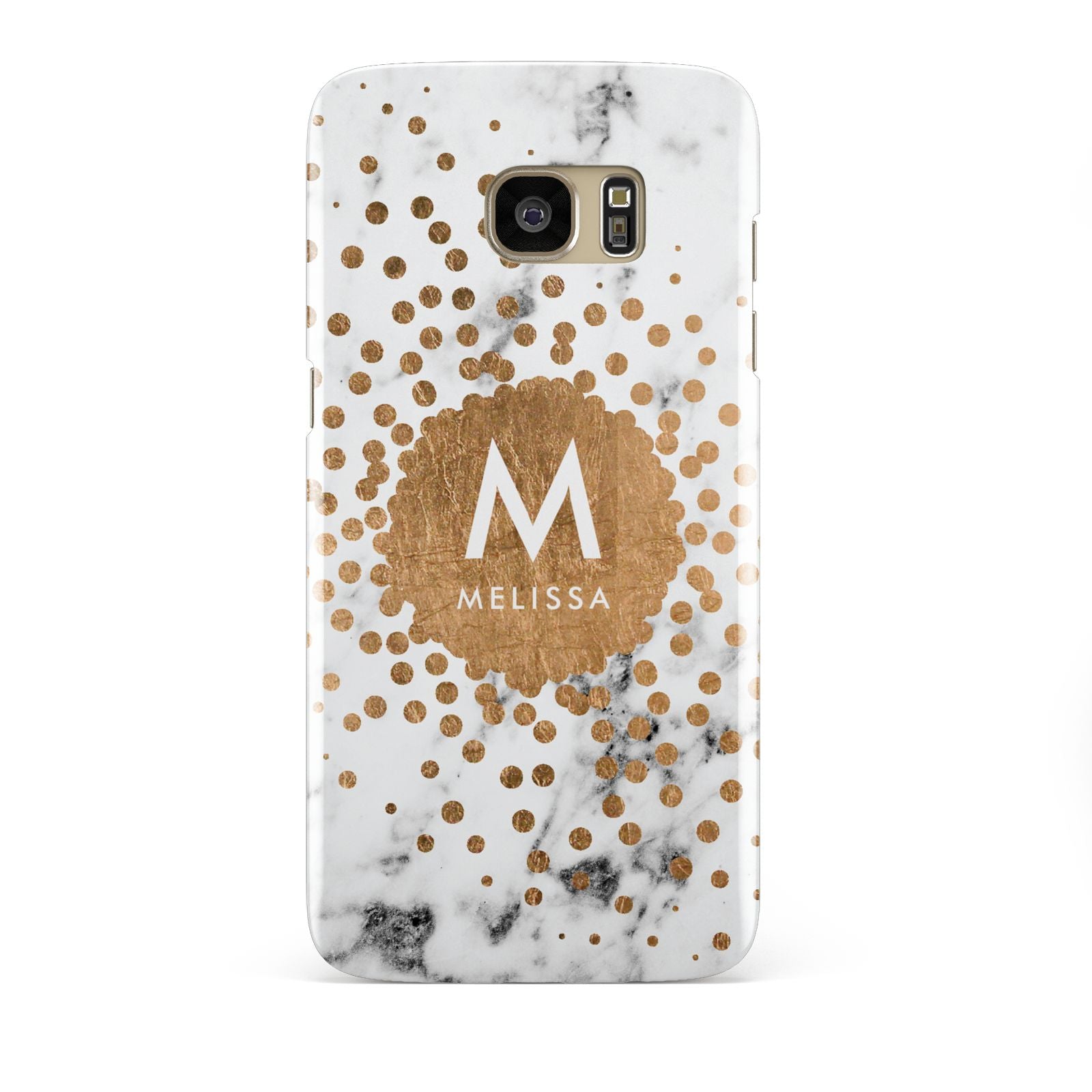 Personalised Copper Confetti Marble Name Samsung Galaxy S7 Edge Case