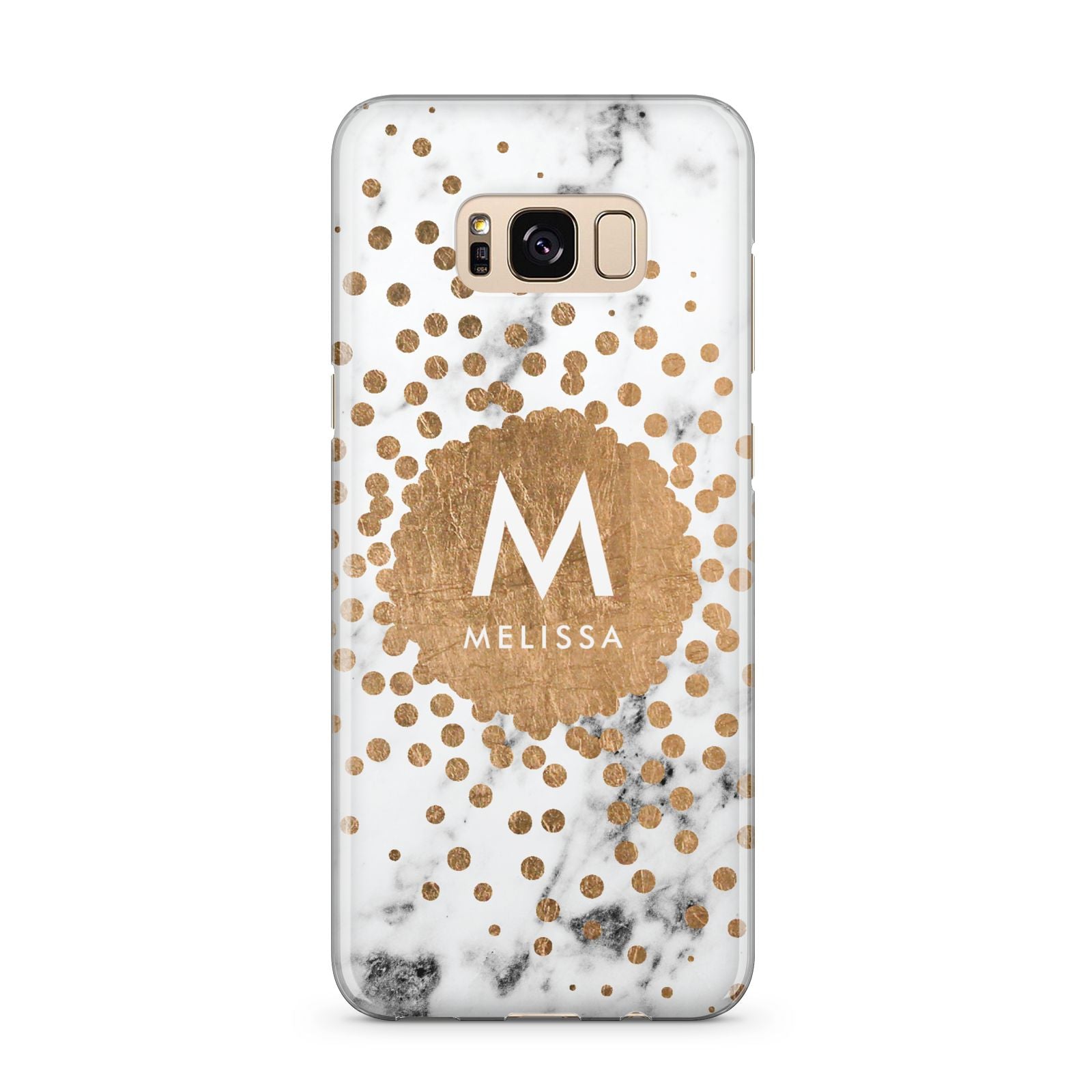 Personalised Copper Confetti Marble Name Samsung Galaxy S8 Plus Case