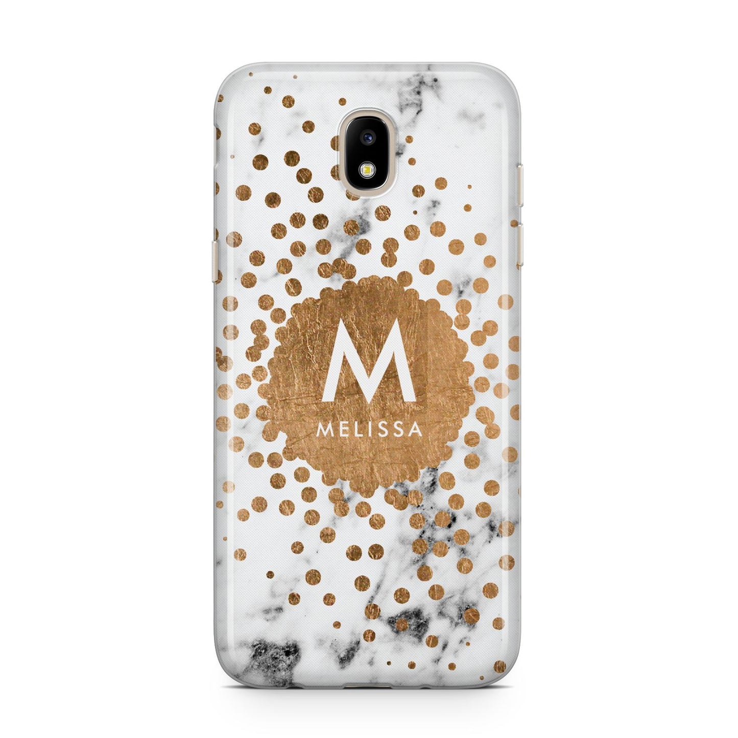 Personalised Copper Confetti Marble Name Samsung J5 2017 Case