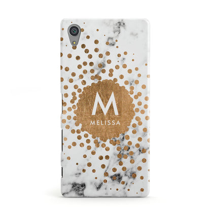 Personalised Copper Confetti Marble Name Sony Xperia Case